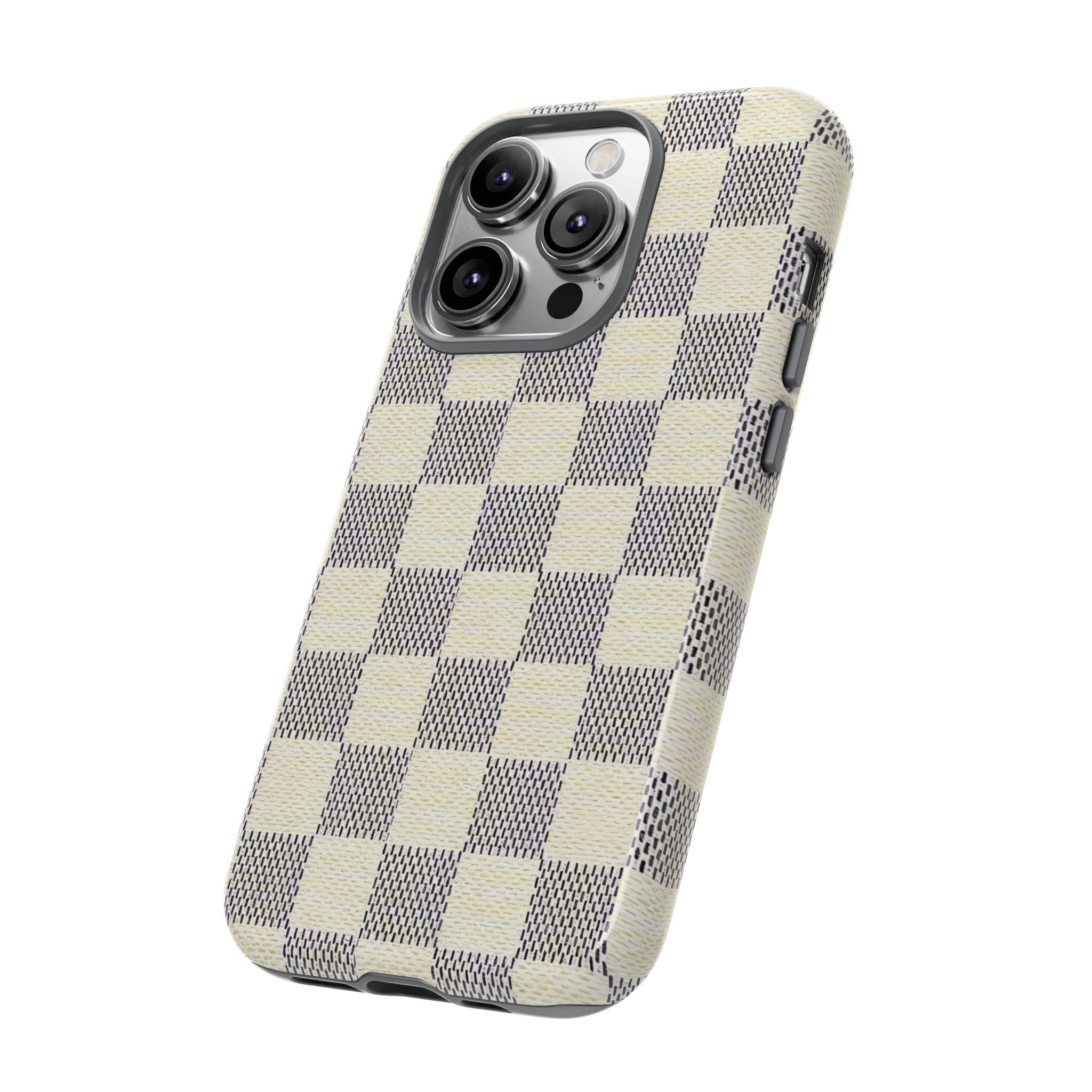 Checkered Cream Phone Case