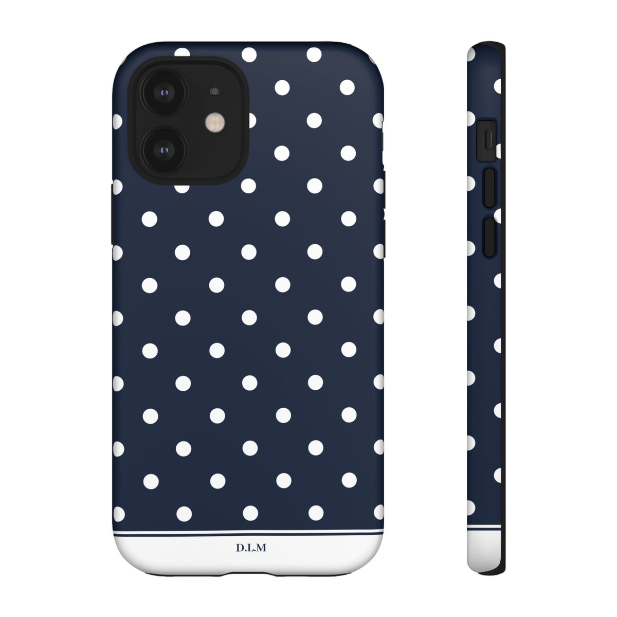 Navy Pearl Personalised Polka Dot Case