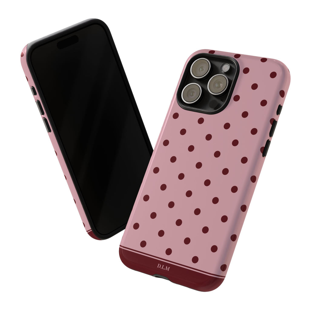 Berry Blush Personalised Polka Dot Case