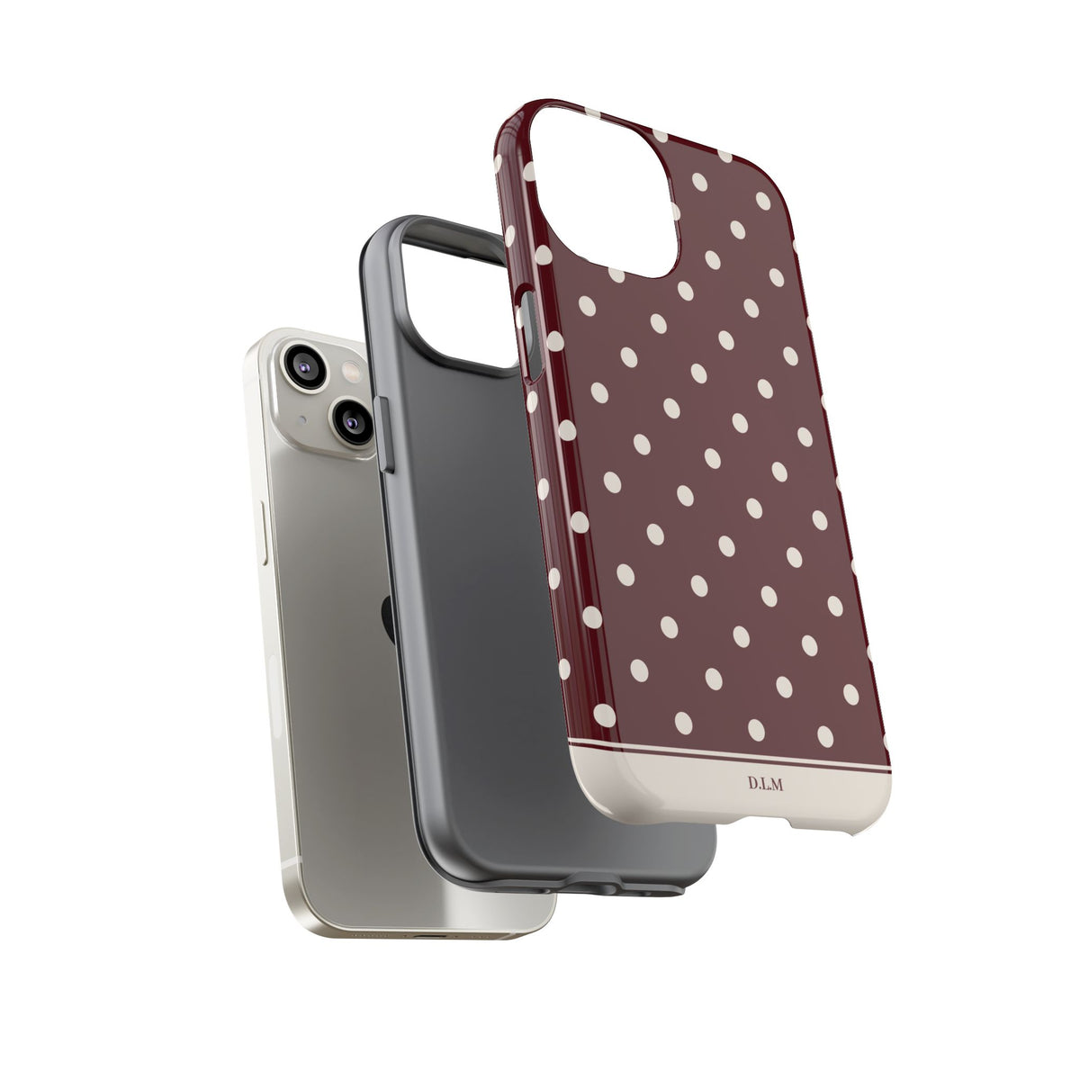 Cranberry Cream Personalised Polka Dot Case