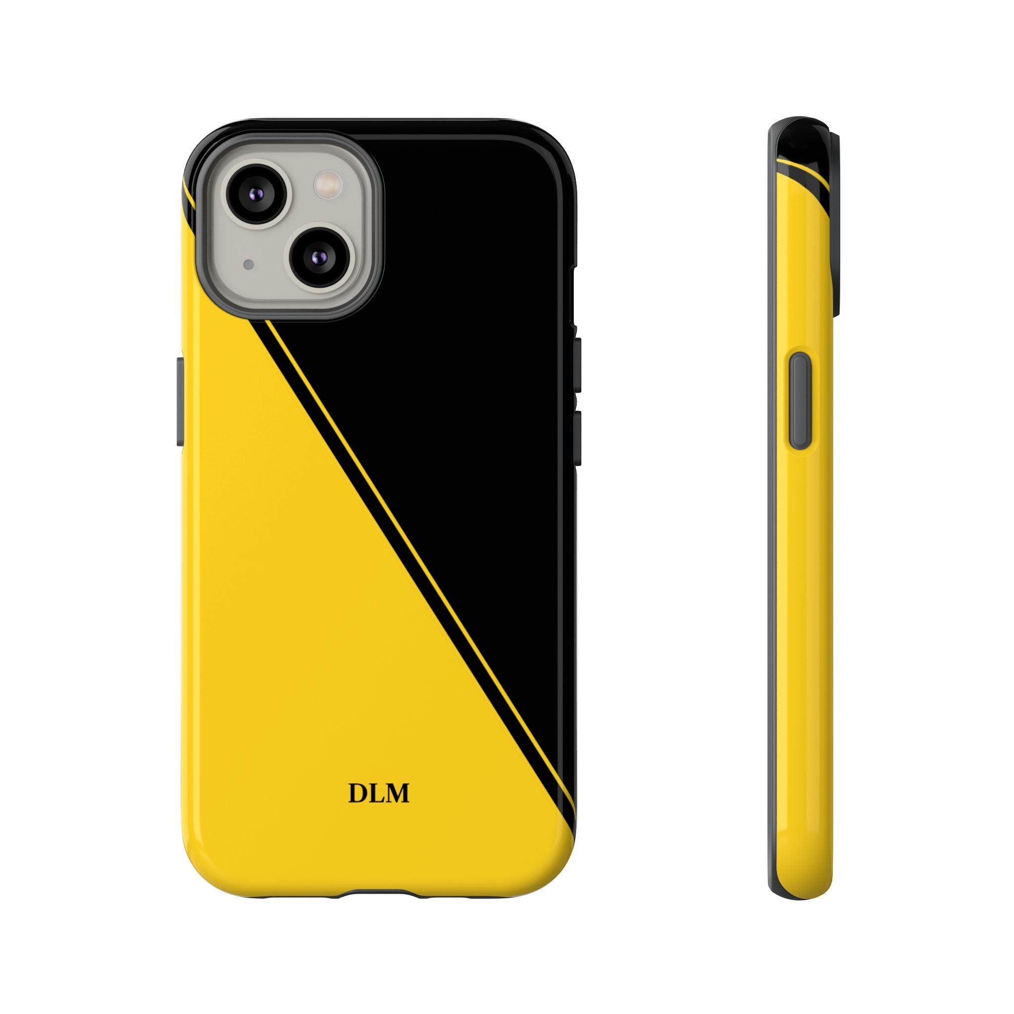 Yellow/Black Two Tone Custom Initials Case