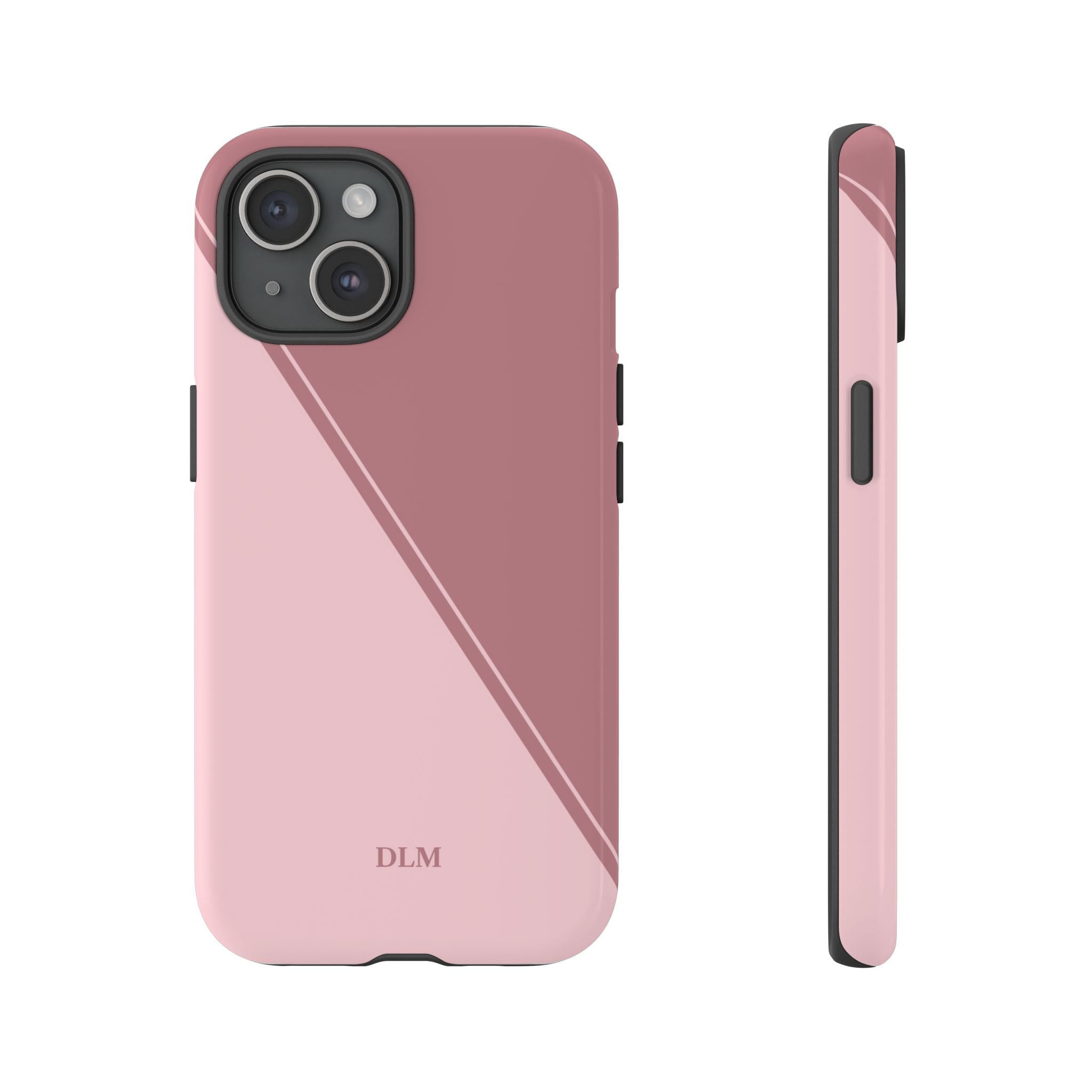 Pinks Two Tone Custom Initials Case