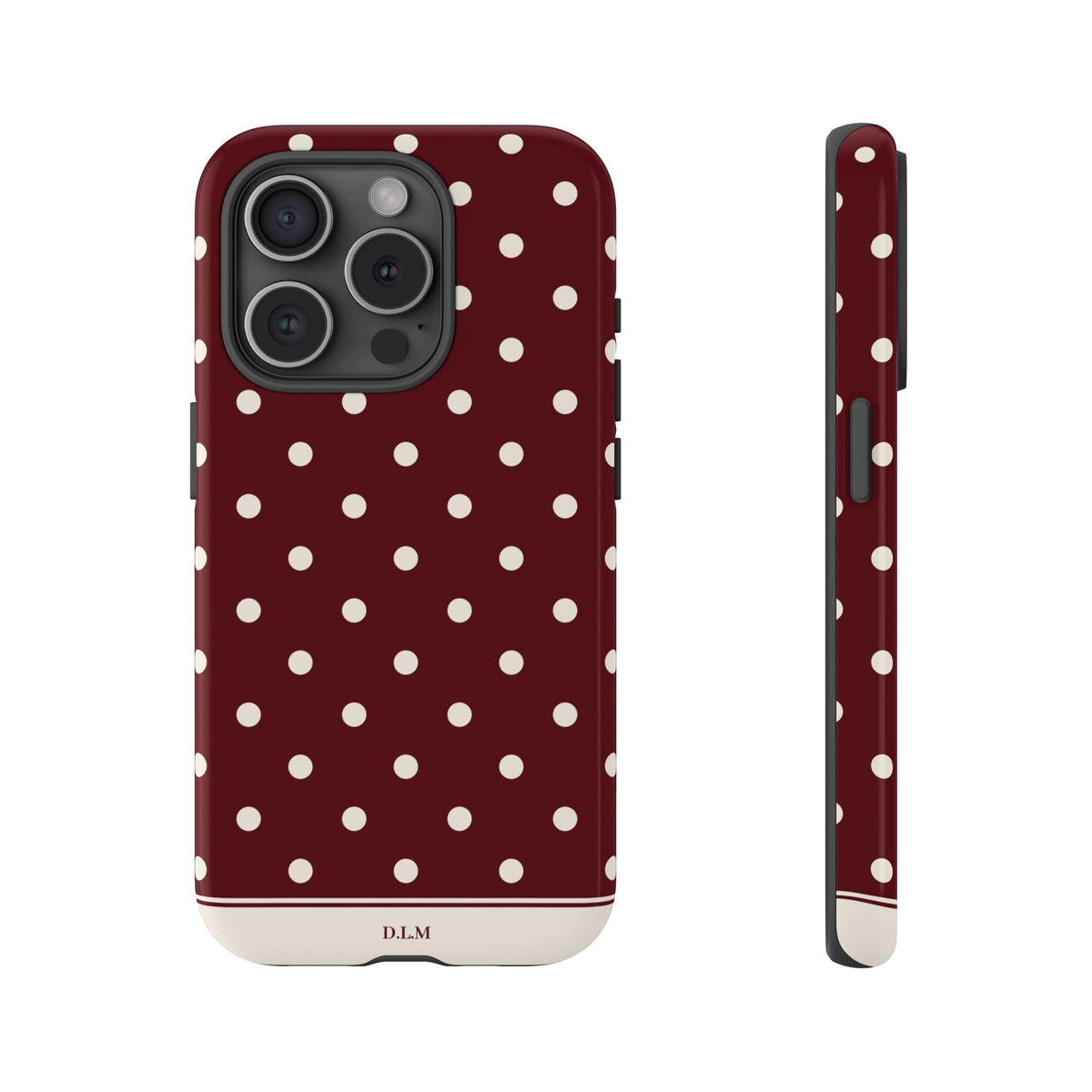 Cranberry Cream Personalised Polka Dot Case