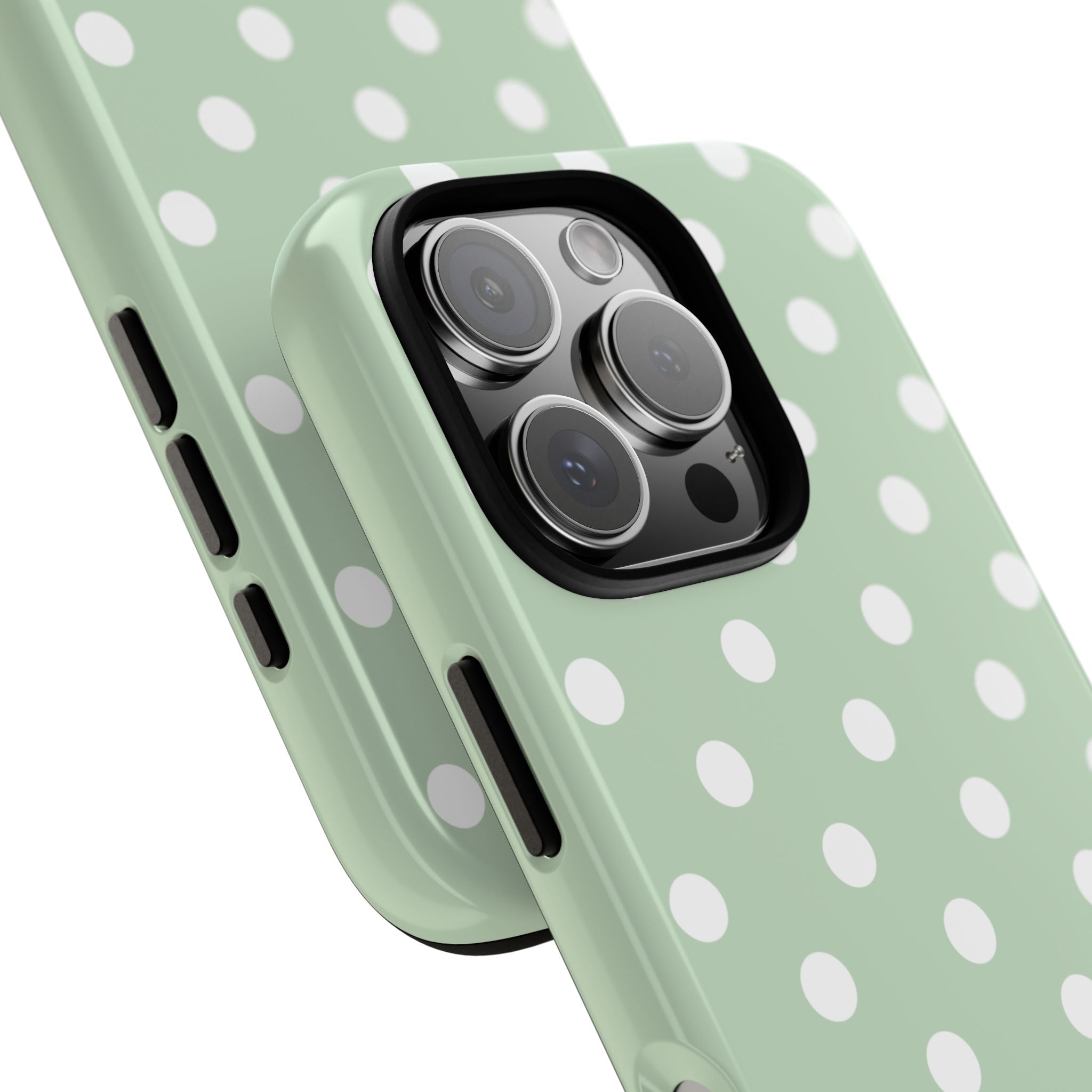 Green & White Polka Dot Customisable Case