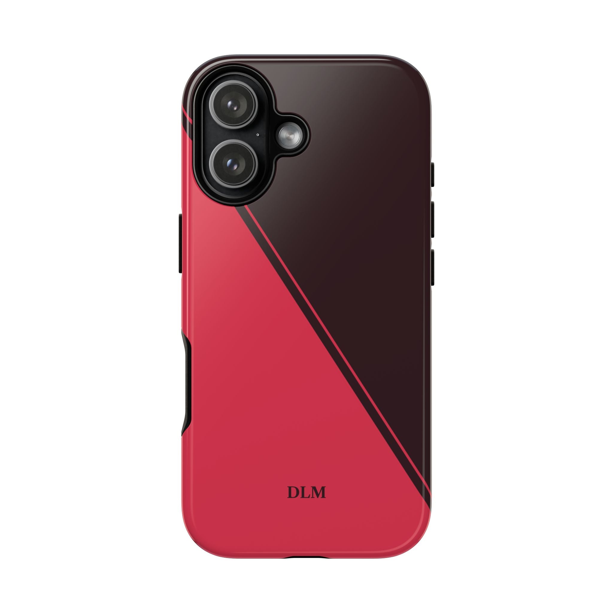 Red/Brown Two Tone Custom Initials Case