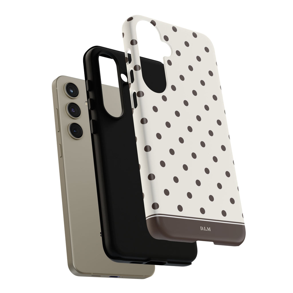 Creamy Mocha Personalised Polka Dot Case