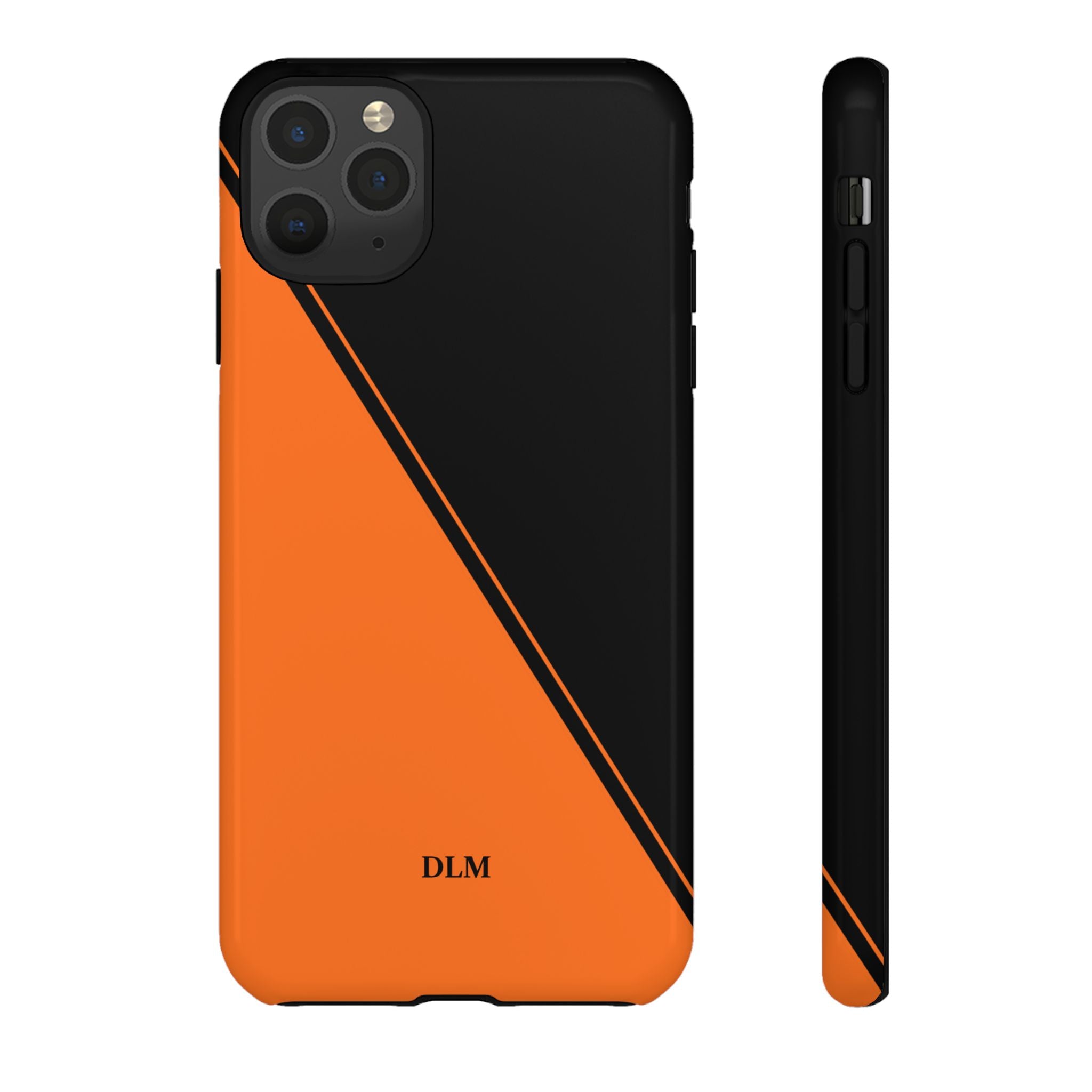 Orange/Black Two Tone Custom Initials Case