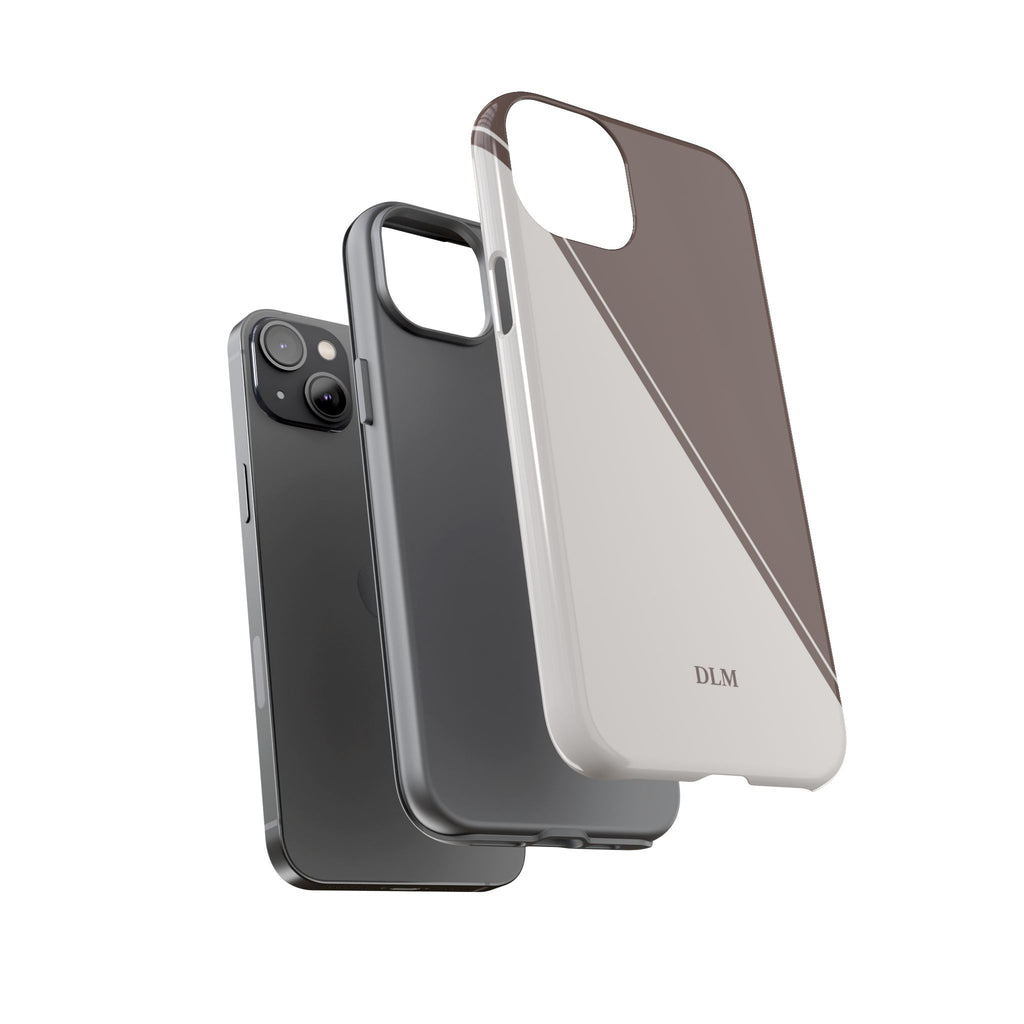 Brown/Cream Two Tone Custom Initials Case