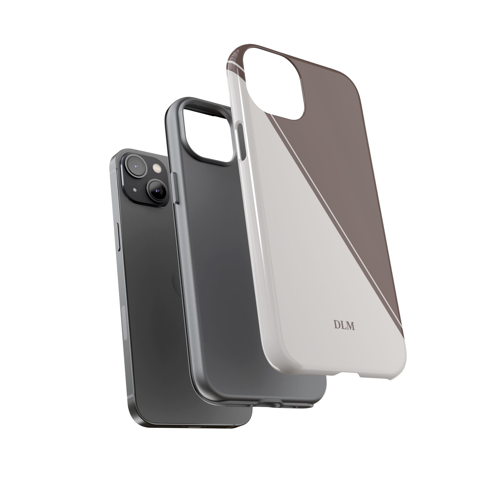 Brown/Cream Two Tone Custom Initials Case