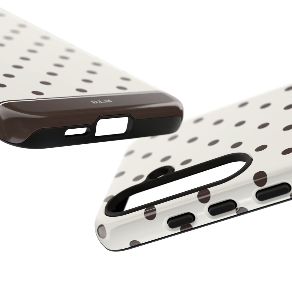 Creamy Mocha Personalised Polka Dot Case