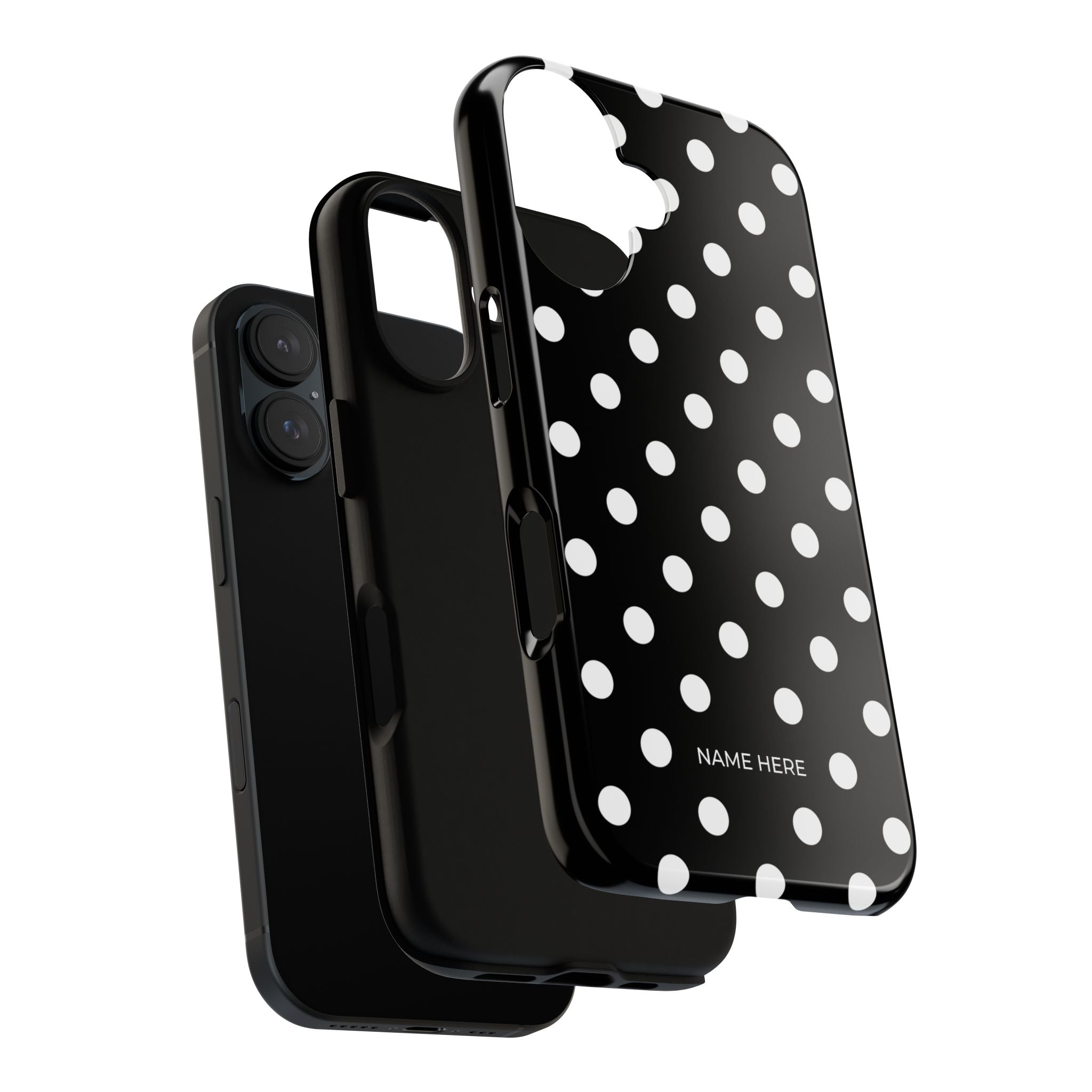 Black & White PolkaDot Customisable Case