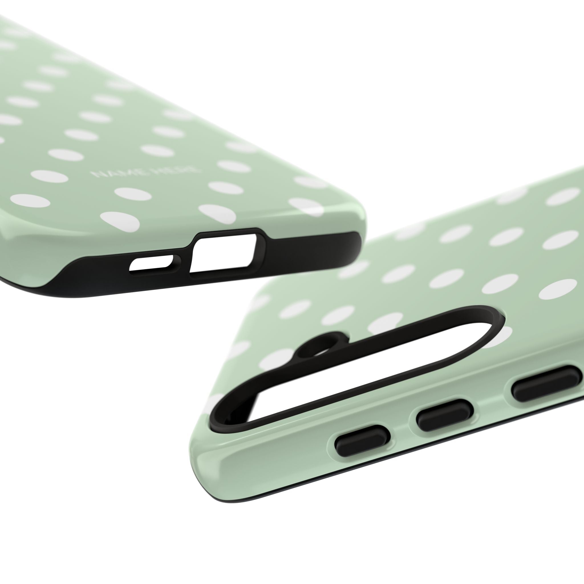 Green & White Polka Dot Customisable Case