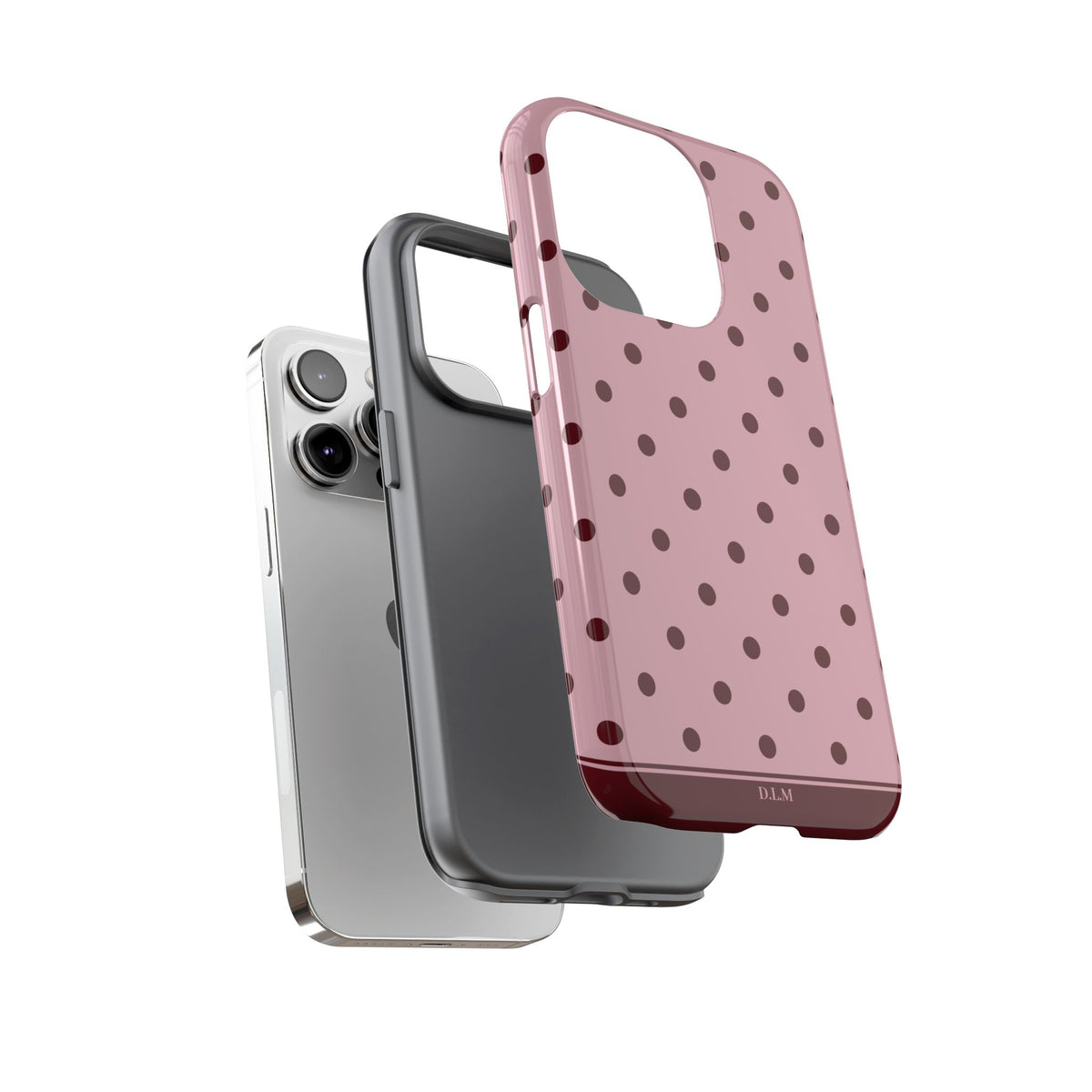 Berry Blush Personalised Polka Dot Case