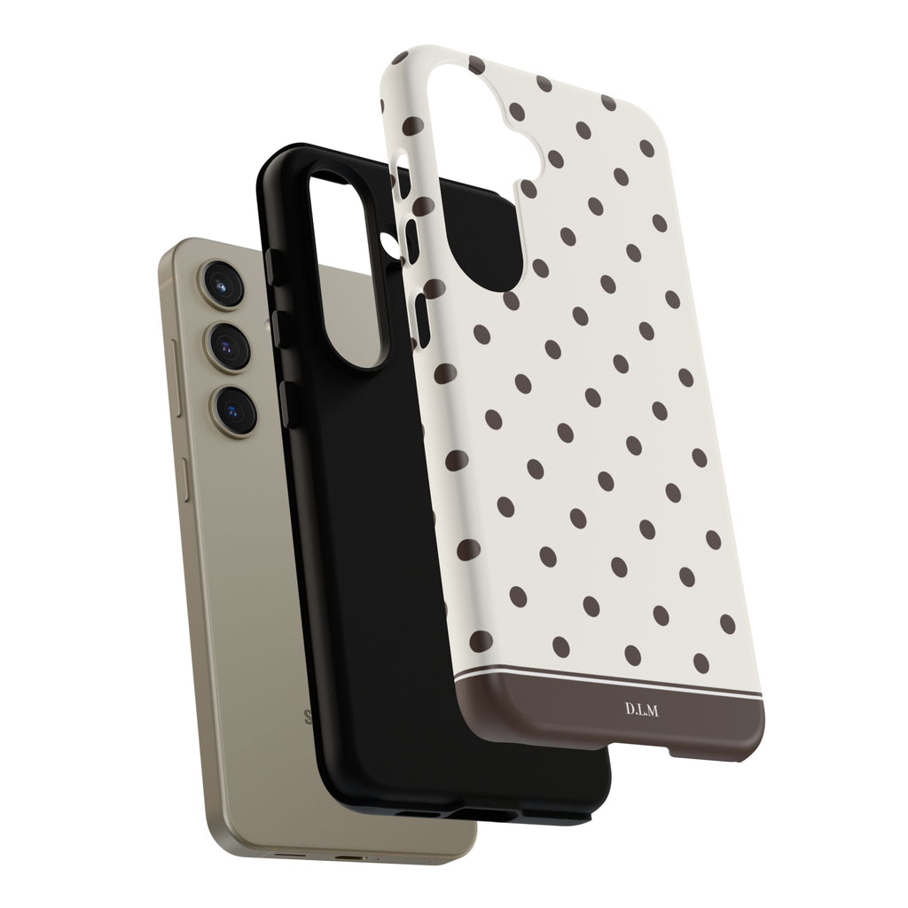 Creamy Mocha Personalised Polka Dot Case