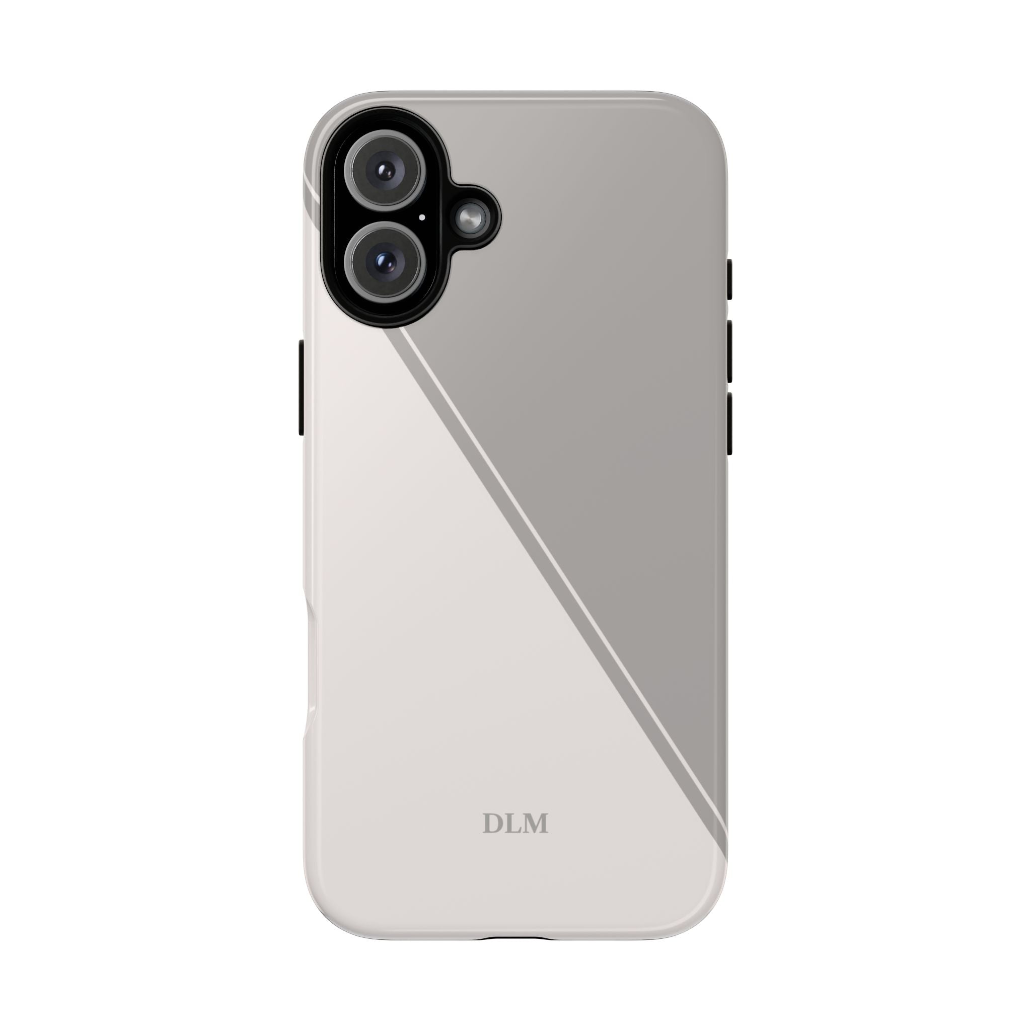 Grey Two Tone Case Custom Initials Case