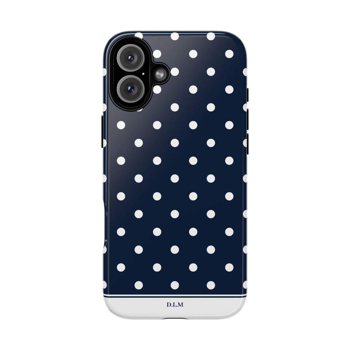 Navy Pearl Personalised Polka Dot Case
