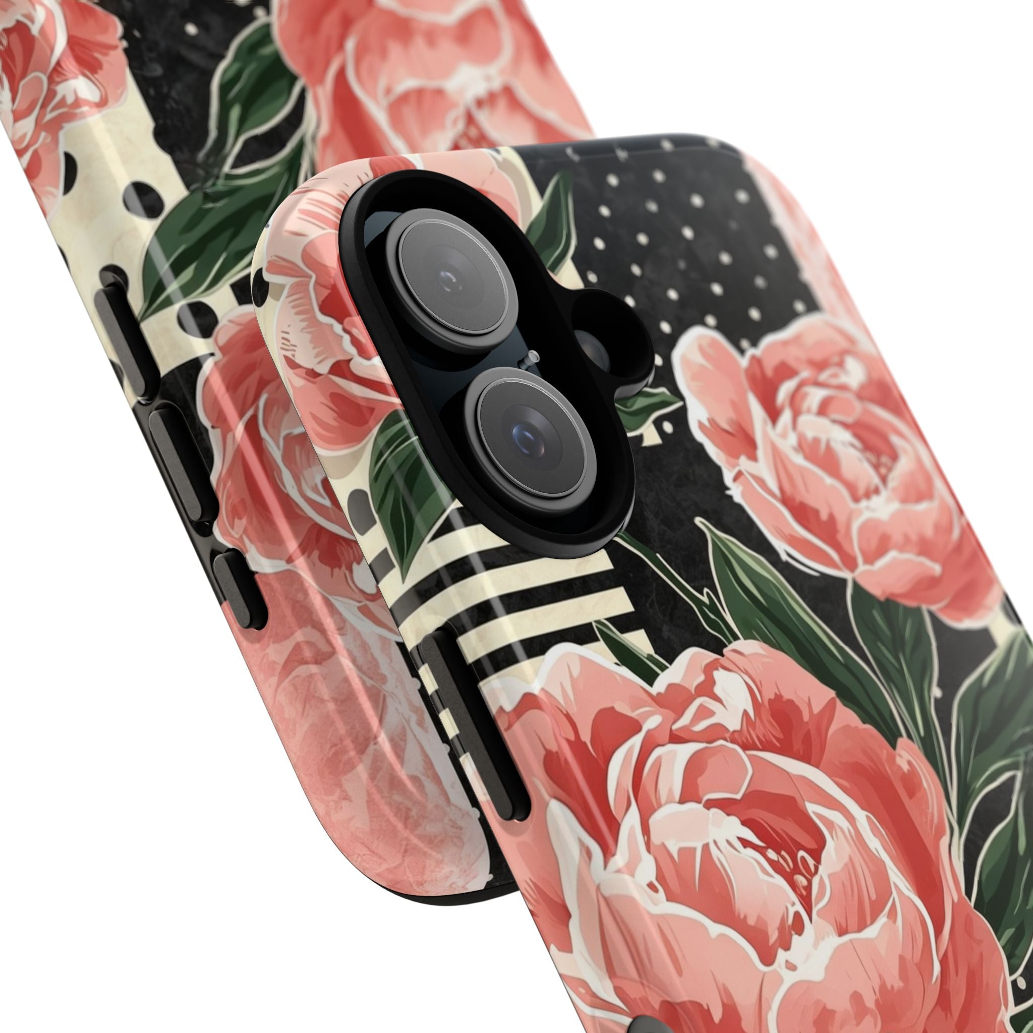 Pink Peony Stripes & Polka Dots