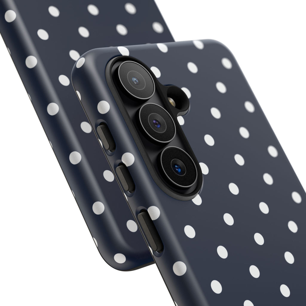 Navy Pearl Personalised Polka Dot Case