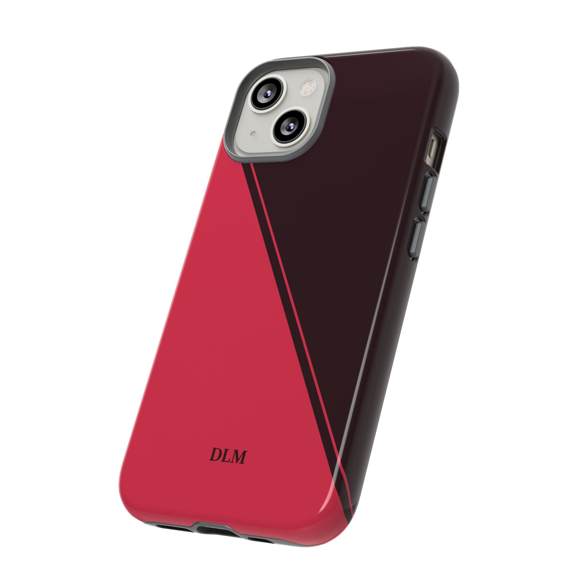 Red/Brown Two Tone Custom Initials Case