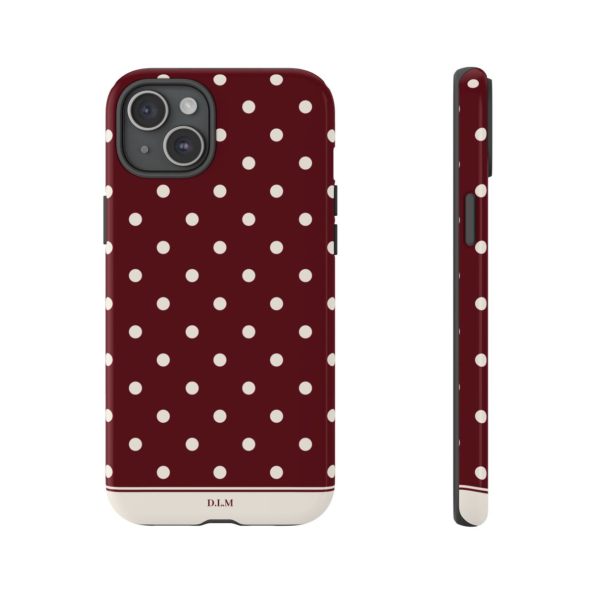 Cranberry Cream Personalised Polka Dot Case