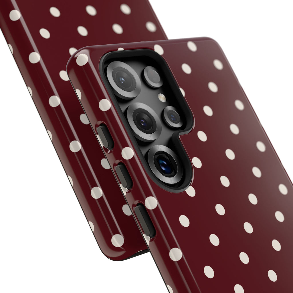 Cranberry Cream Personalised Polka Dot Case