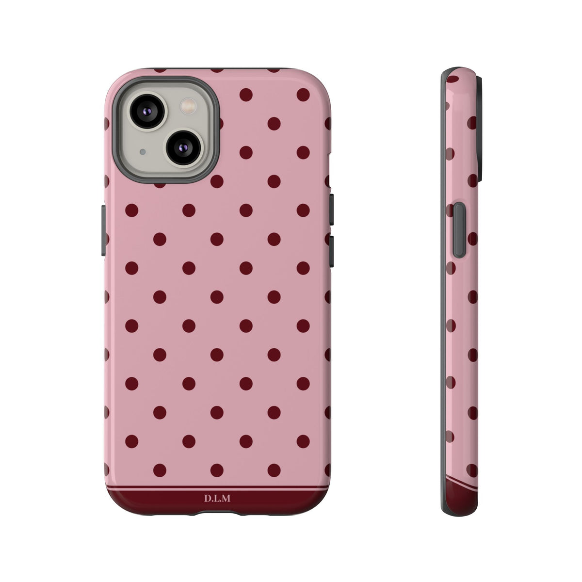 Berry Blush Personalised Polka Dot Case