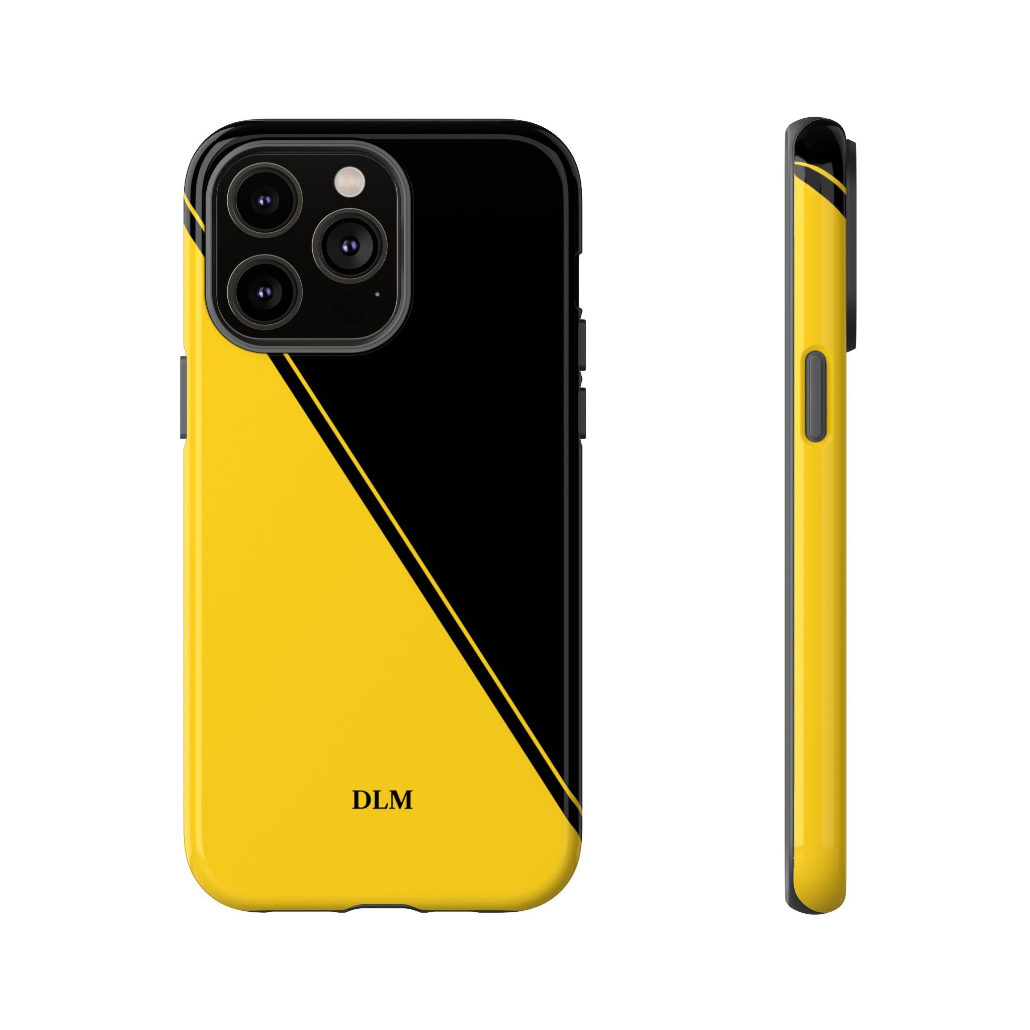 Yellow/Black Two Tone Custom Initials Case