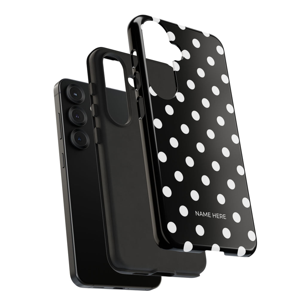 Black & White PolkaDot Customisable Case