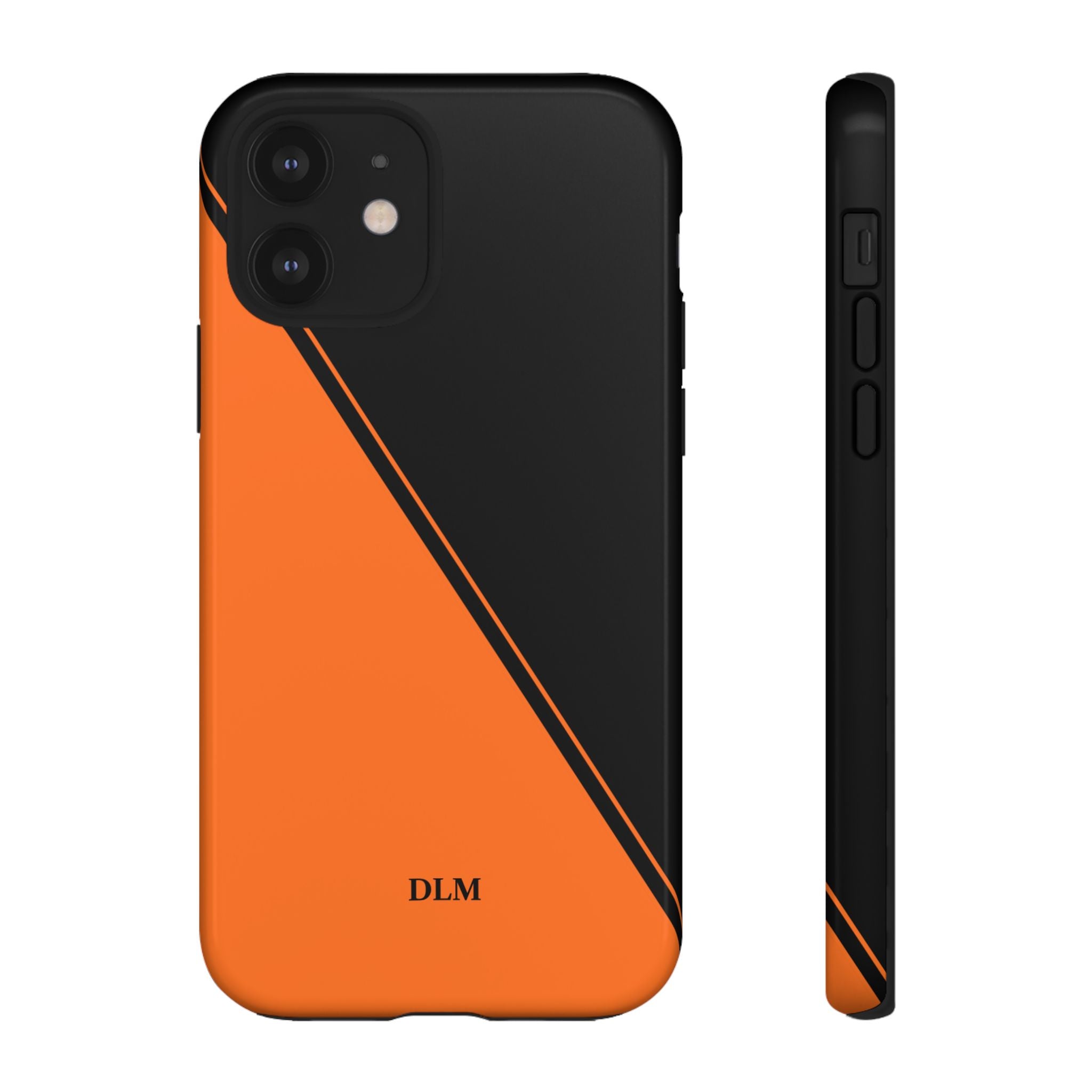 Orange/Black Two Tone Custom Initials Case