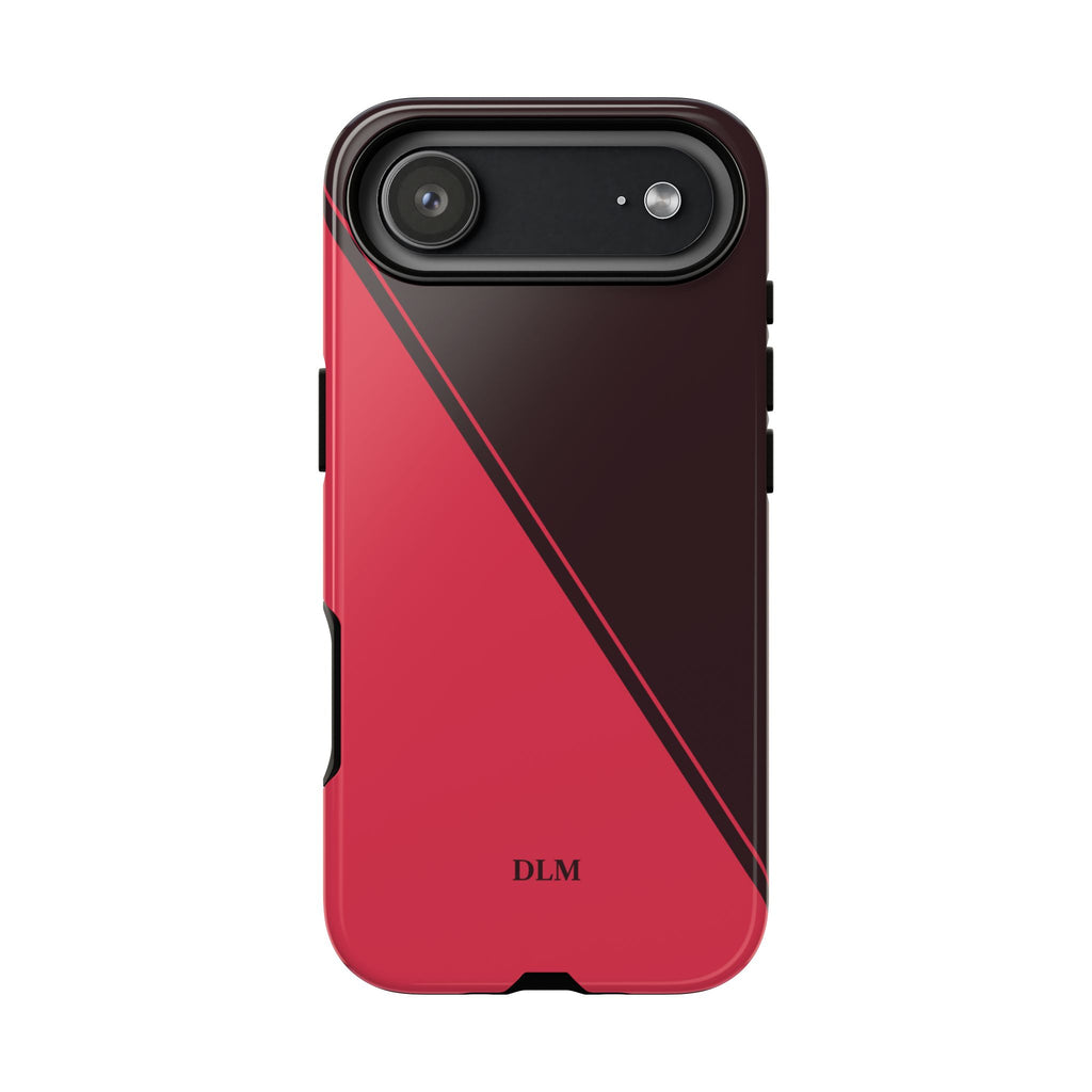 Red/Brown Two Tone Custom Initials Case