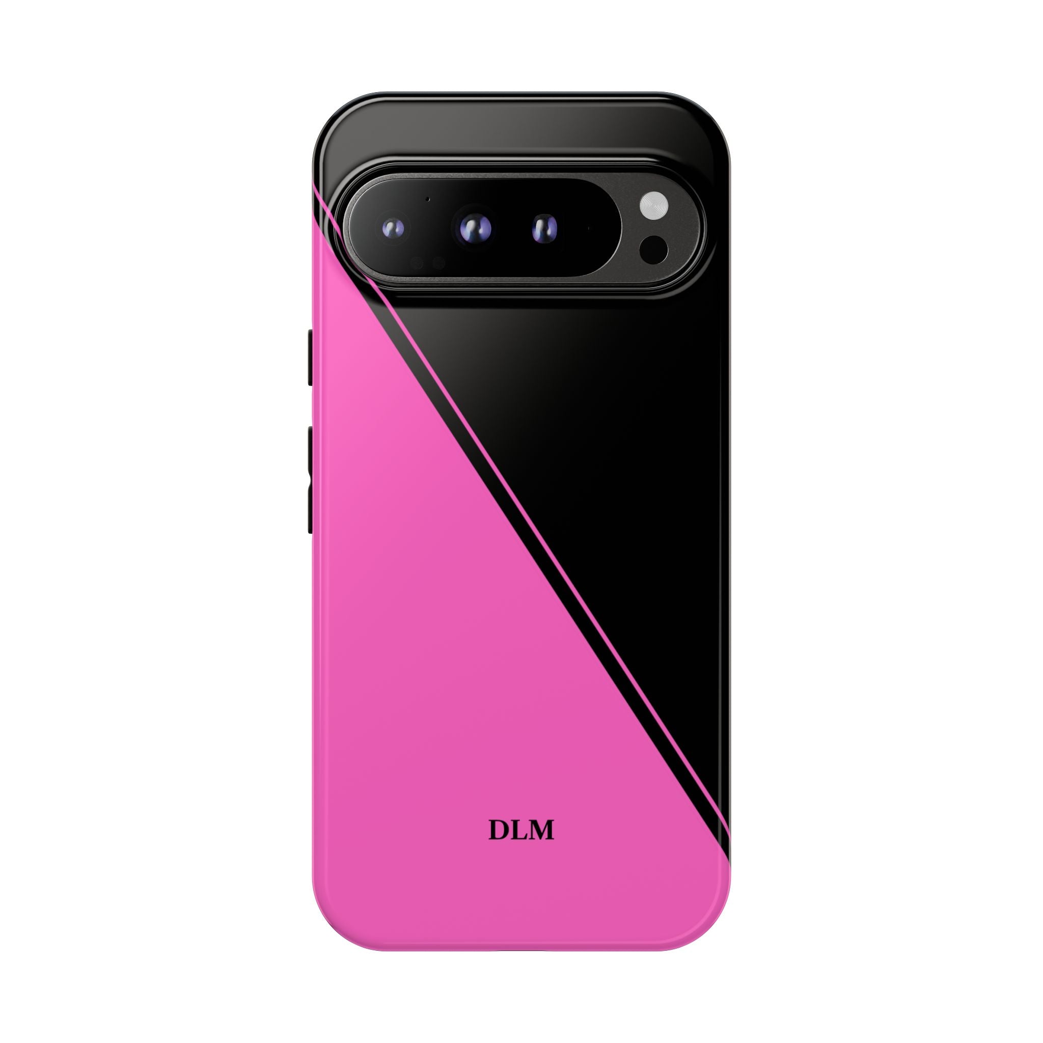 Pink/Black Two Tone Custom Initials Case