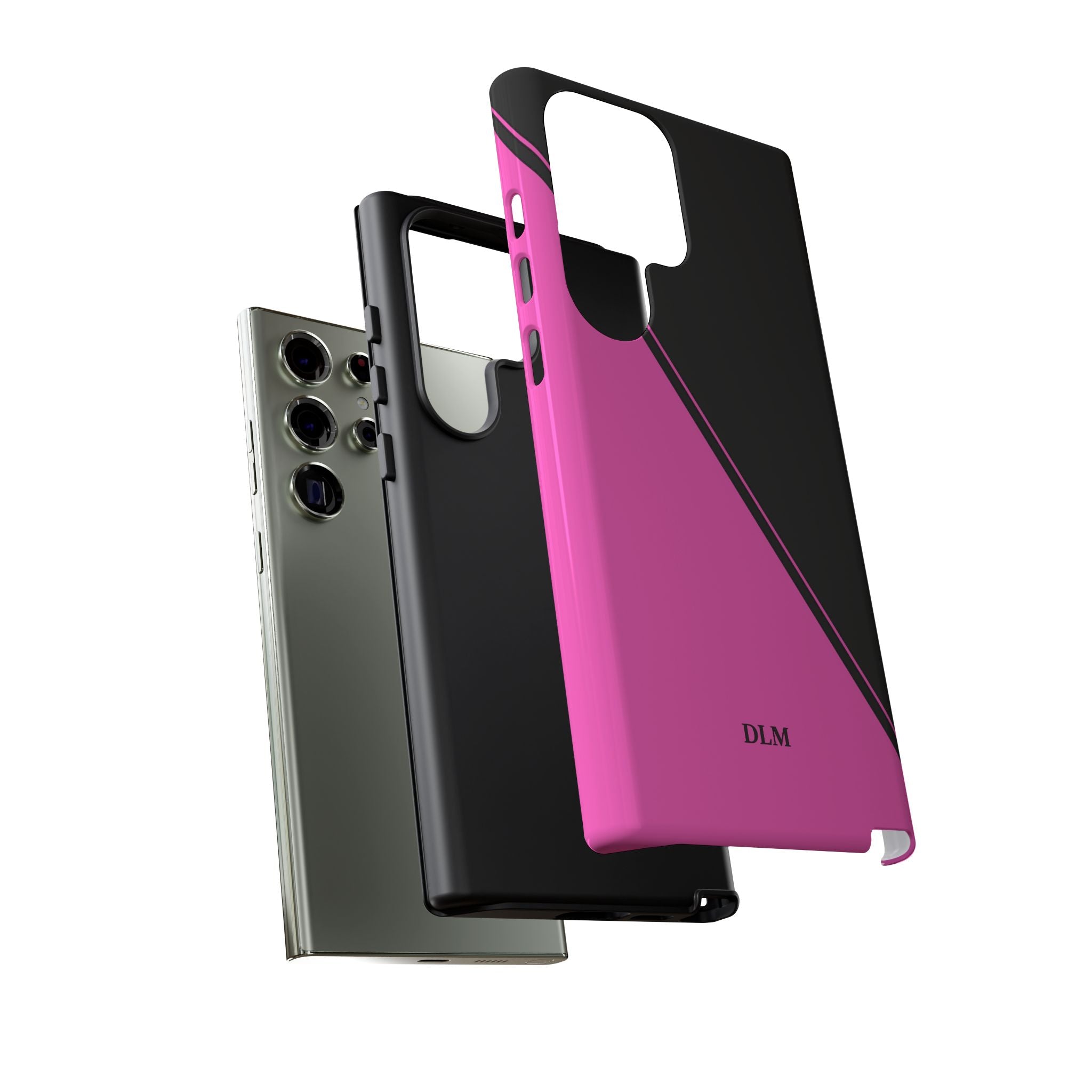 Pink/Black Two Tone Custom Initials Case