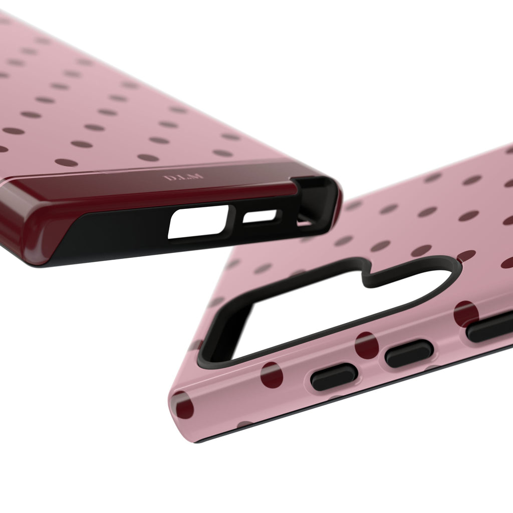 Berry Blush Personalised Polka Dot Case