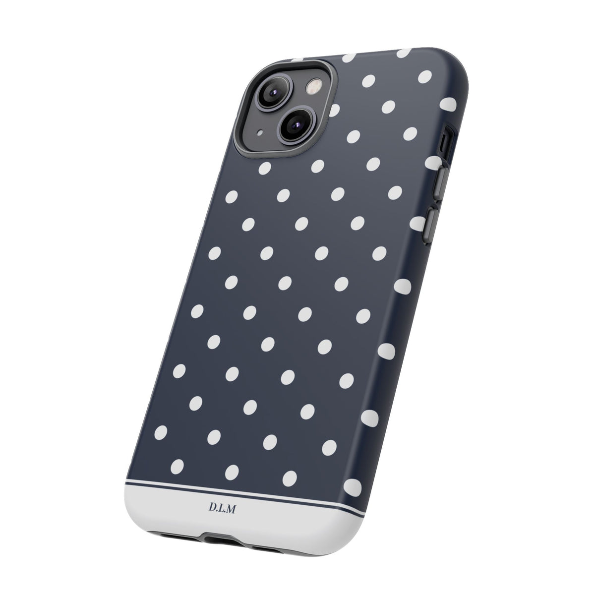 Navy Pearl Personalised Polka Dot Case