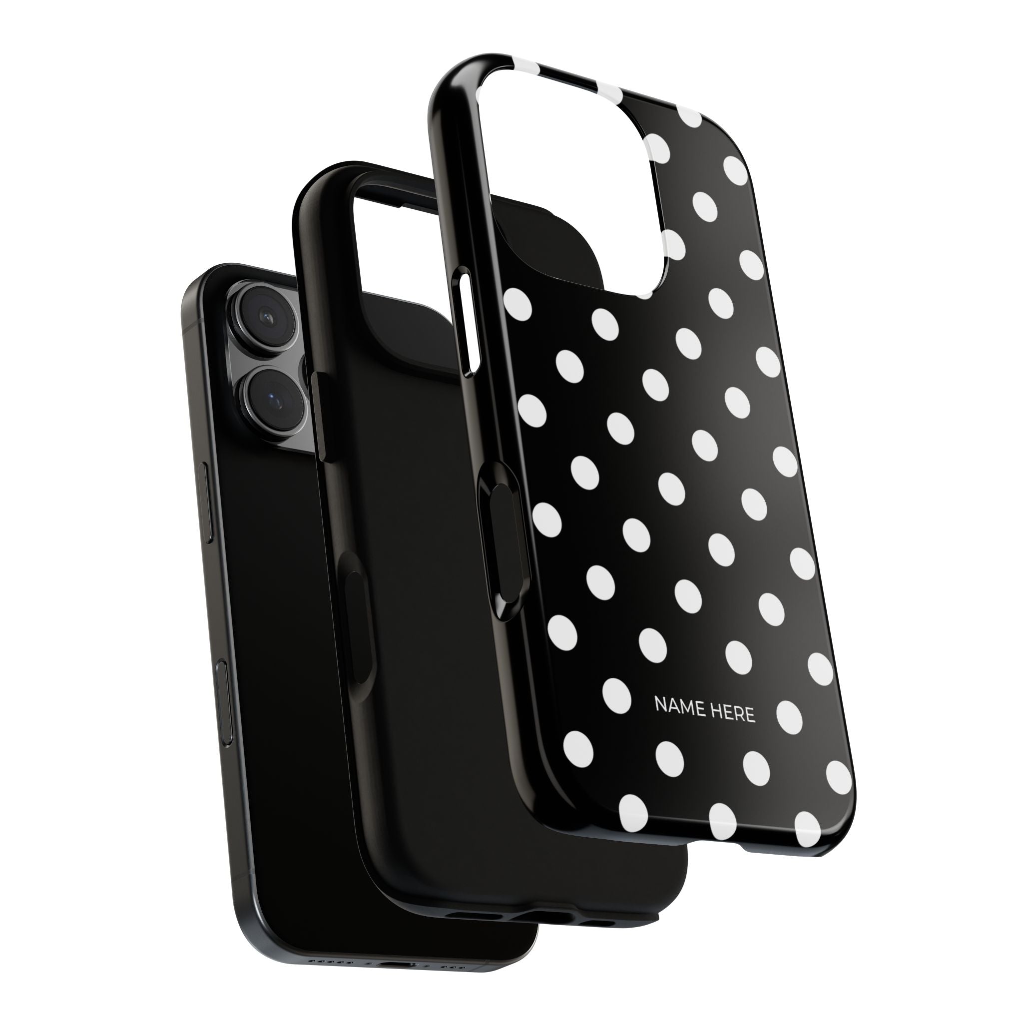 Black & White PolkaDot Customisable Case