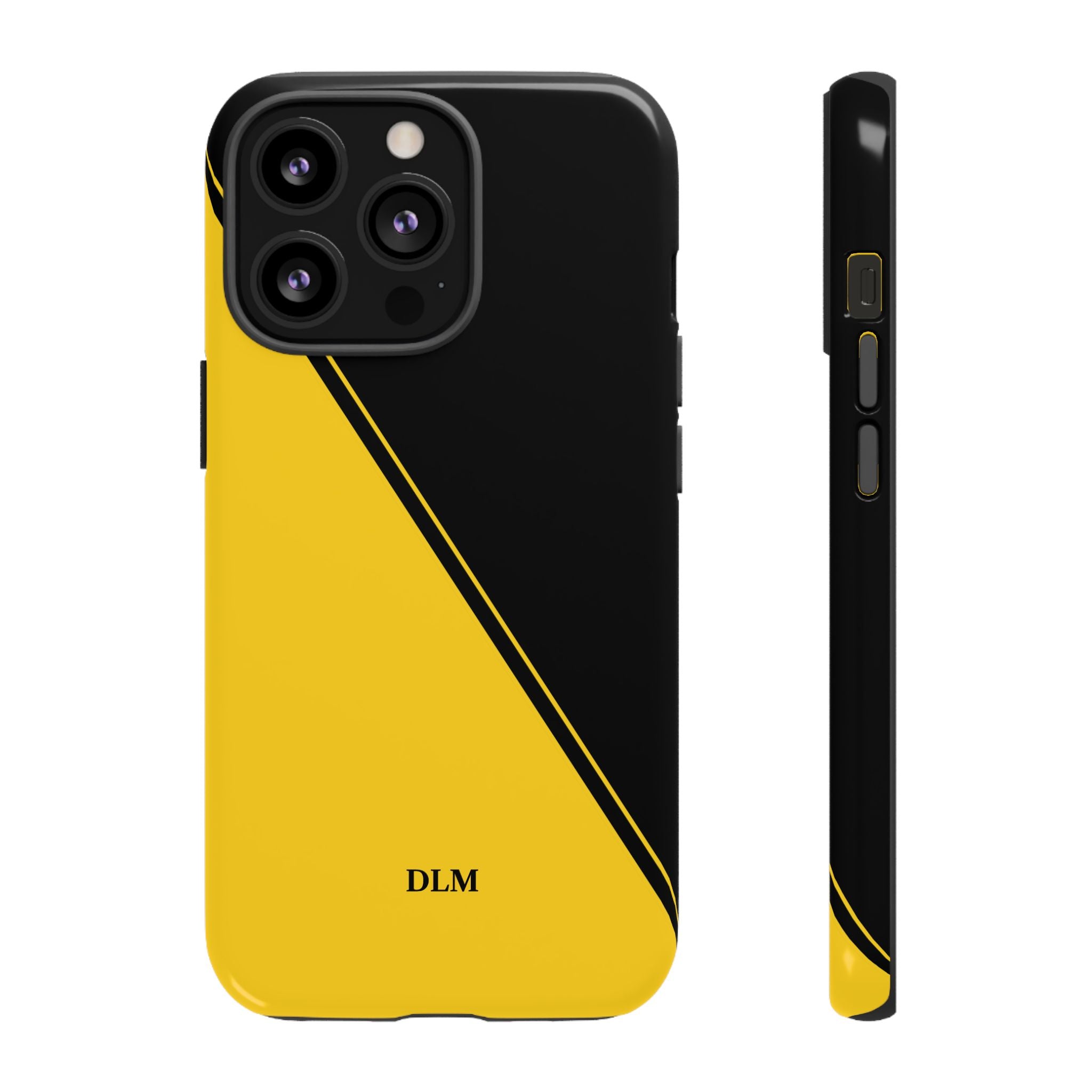 Yellow/Black Two Tone Custom Initials Case
