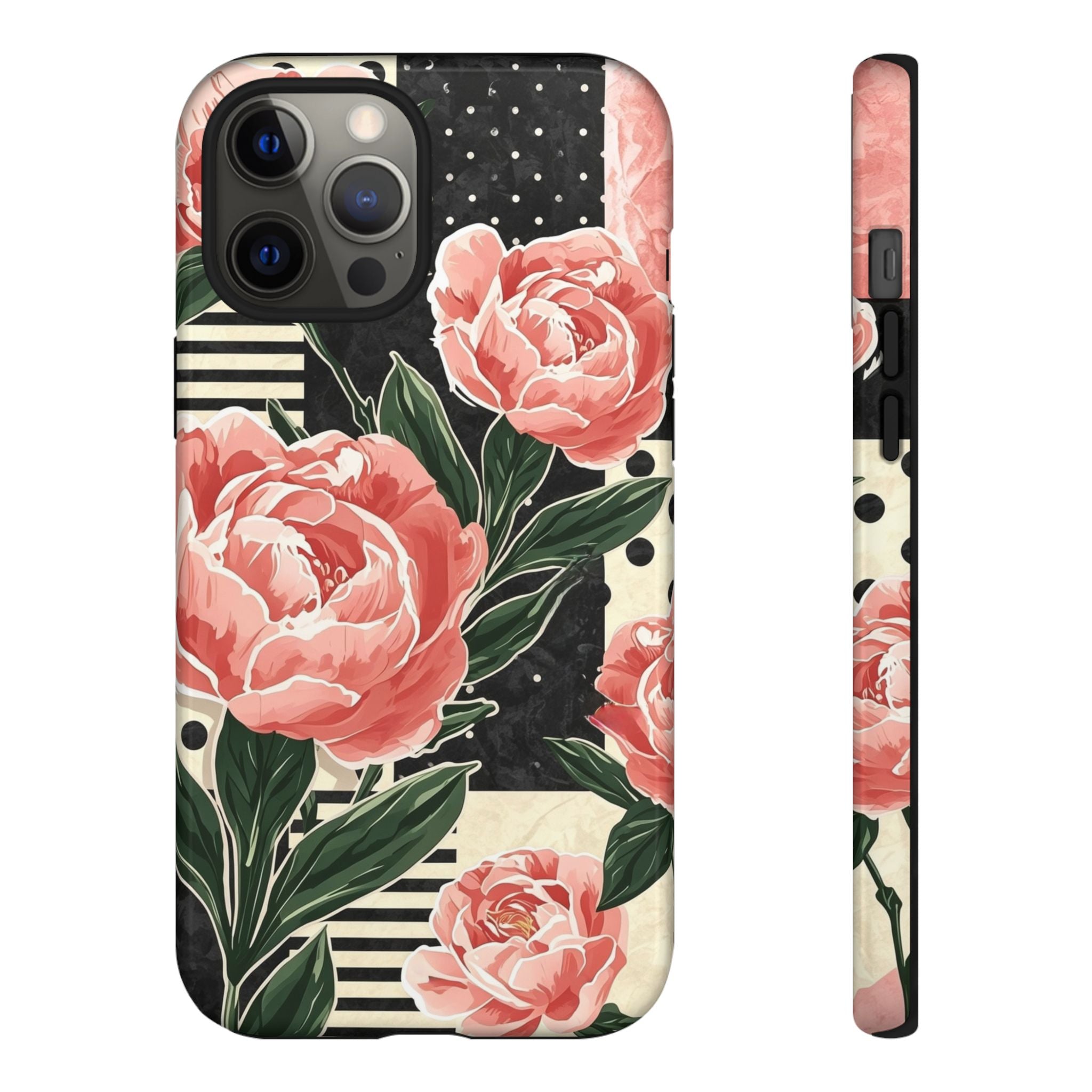 Pink Peony Stripes & Polka Dots
