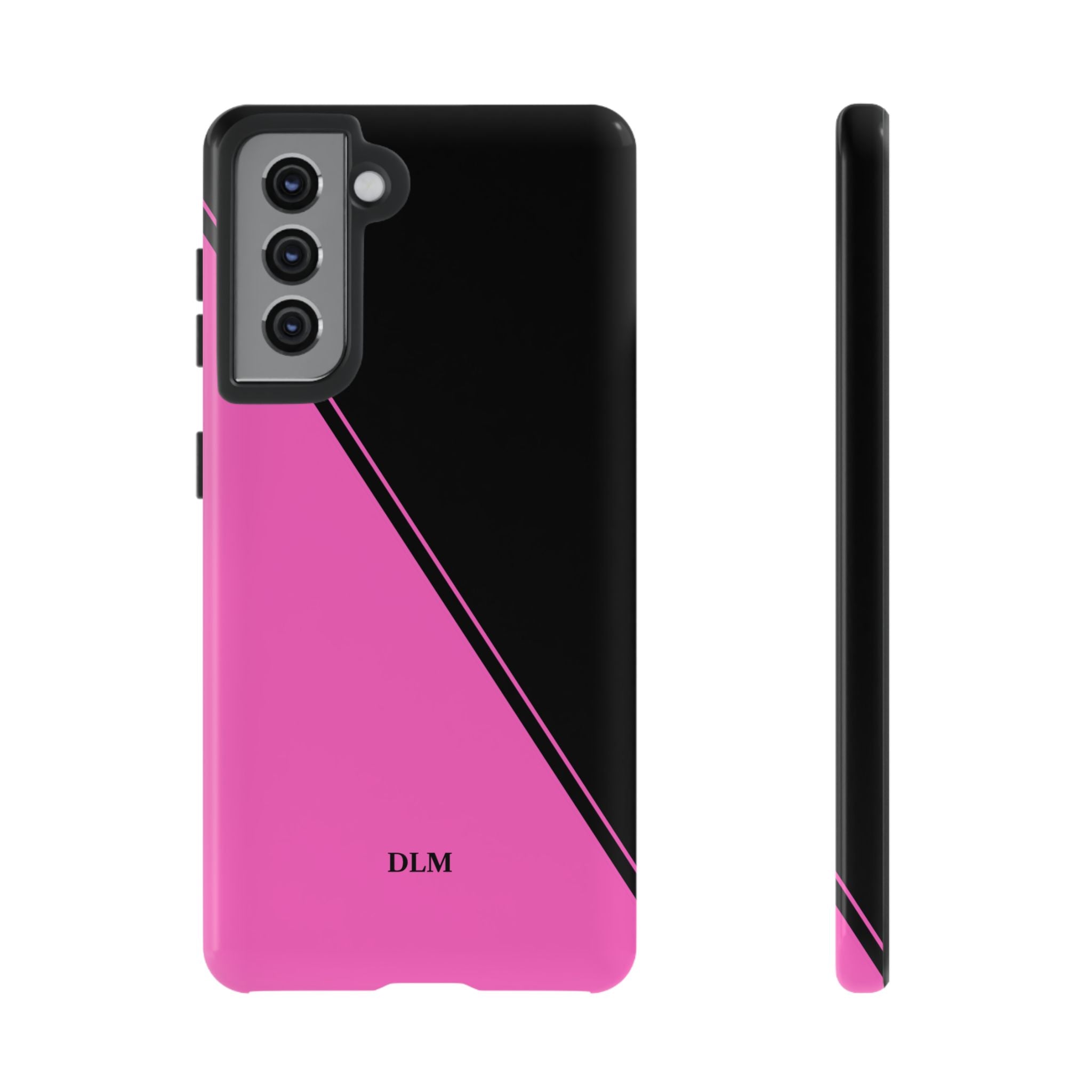 Pink/Black Two Tone Custom Initials Case