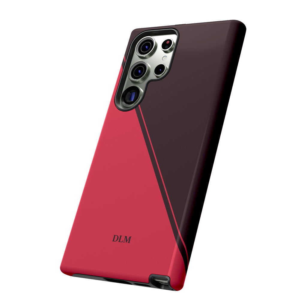 Red/Brown Two Tone Custom Initials Case