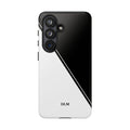 White/Black Two Tone Custom Initials Case