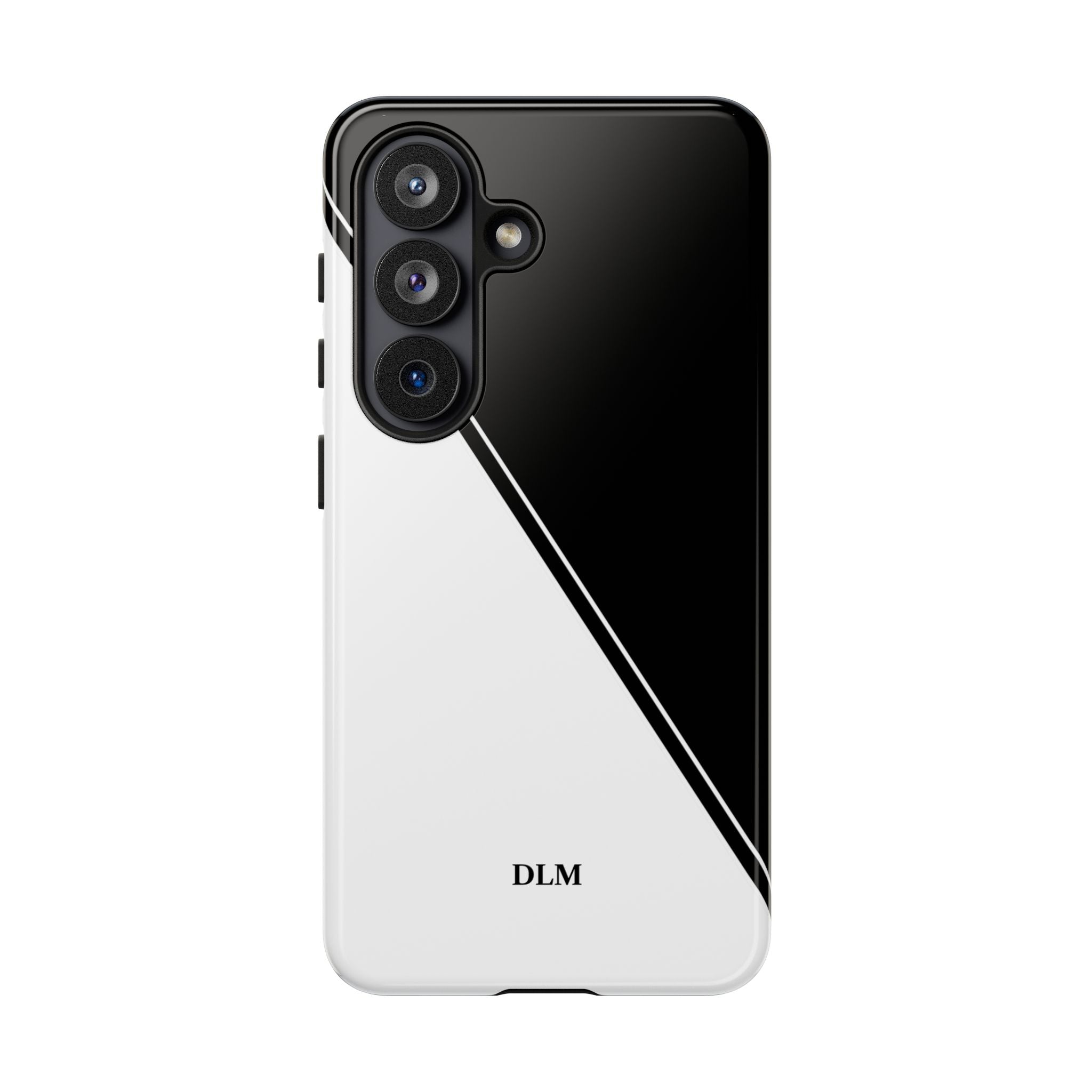 White/Black Two Tone Custom Initials Case