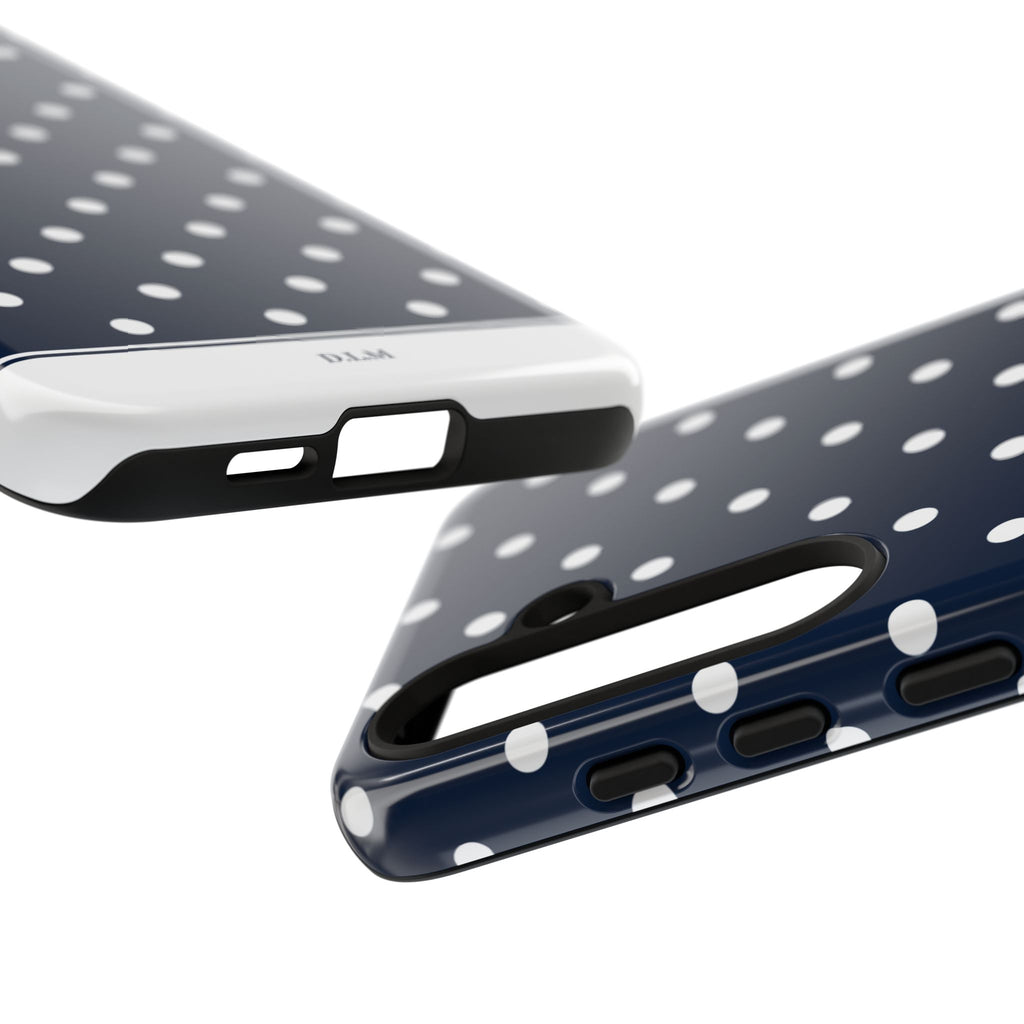 Navy Pearl Personalised Polka Dot Case