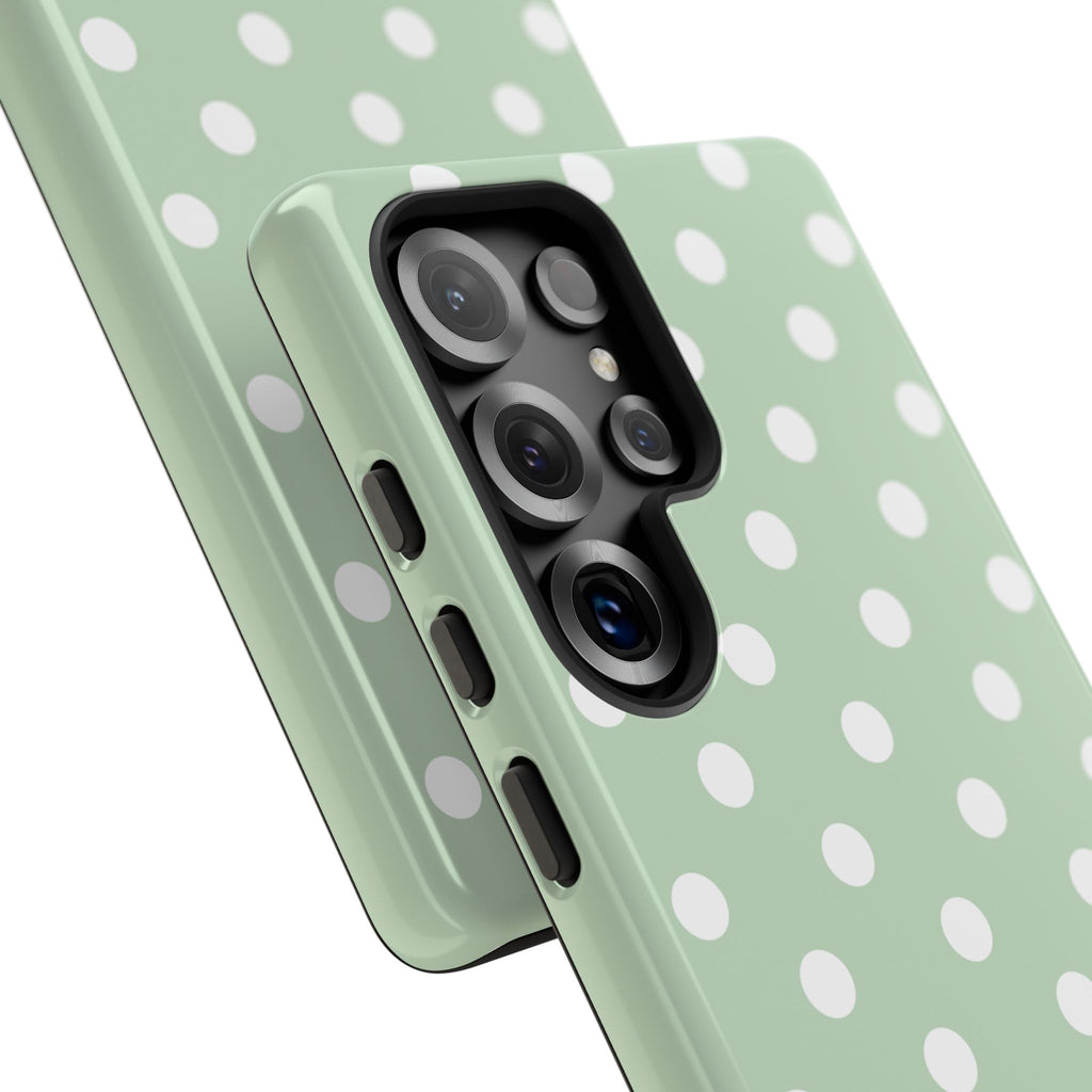 Green & White Polka Dot Customisable Case