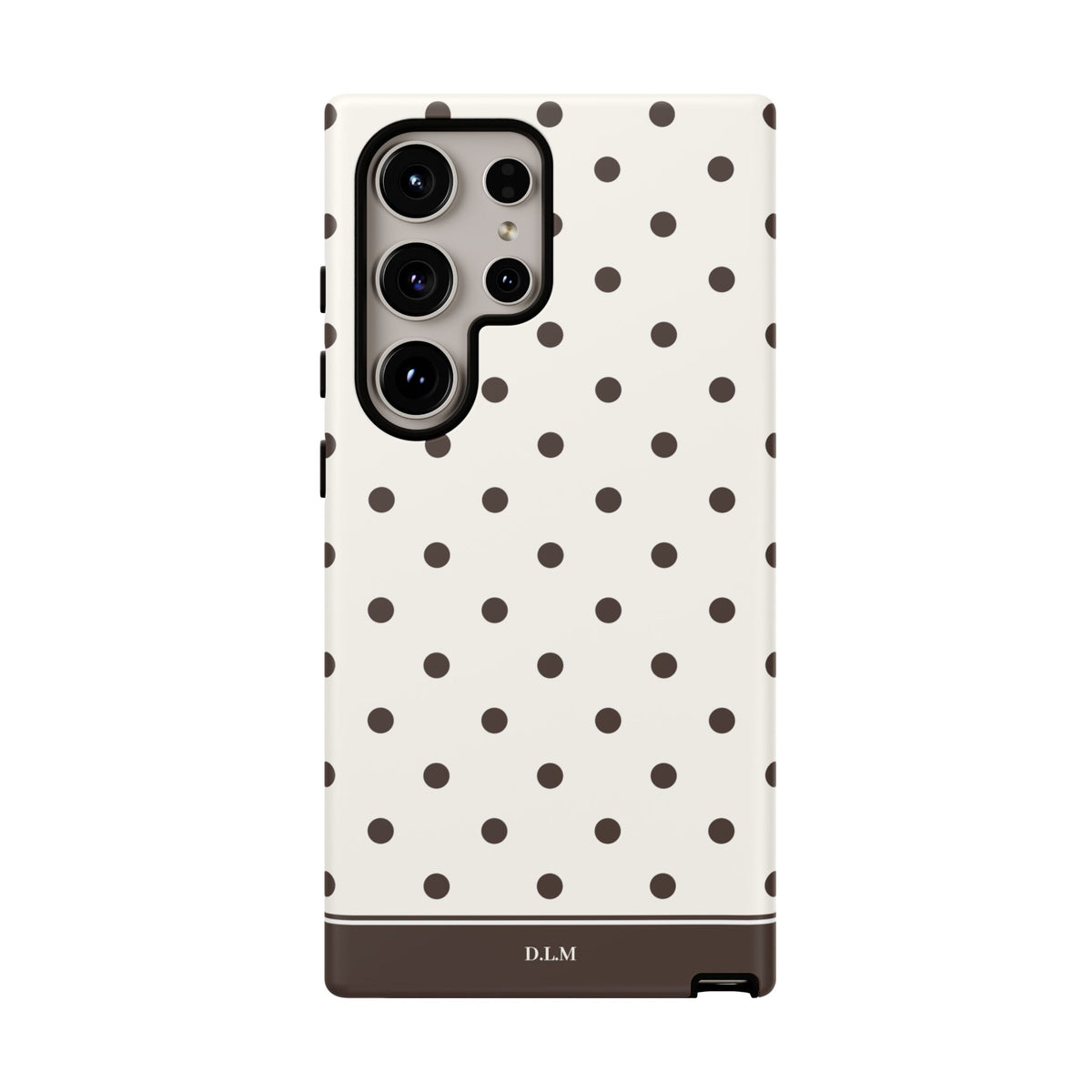 Creamy Mocha Personalised Polka Dot Case