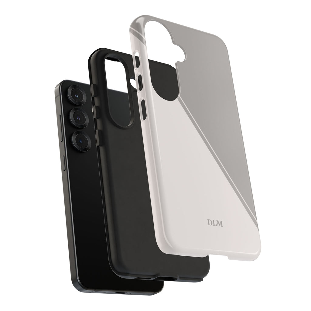 Grey Two Tone Case Custom Initials Case