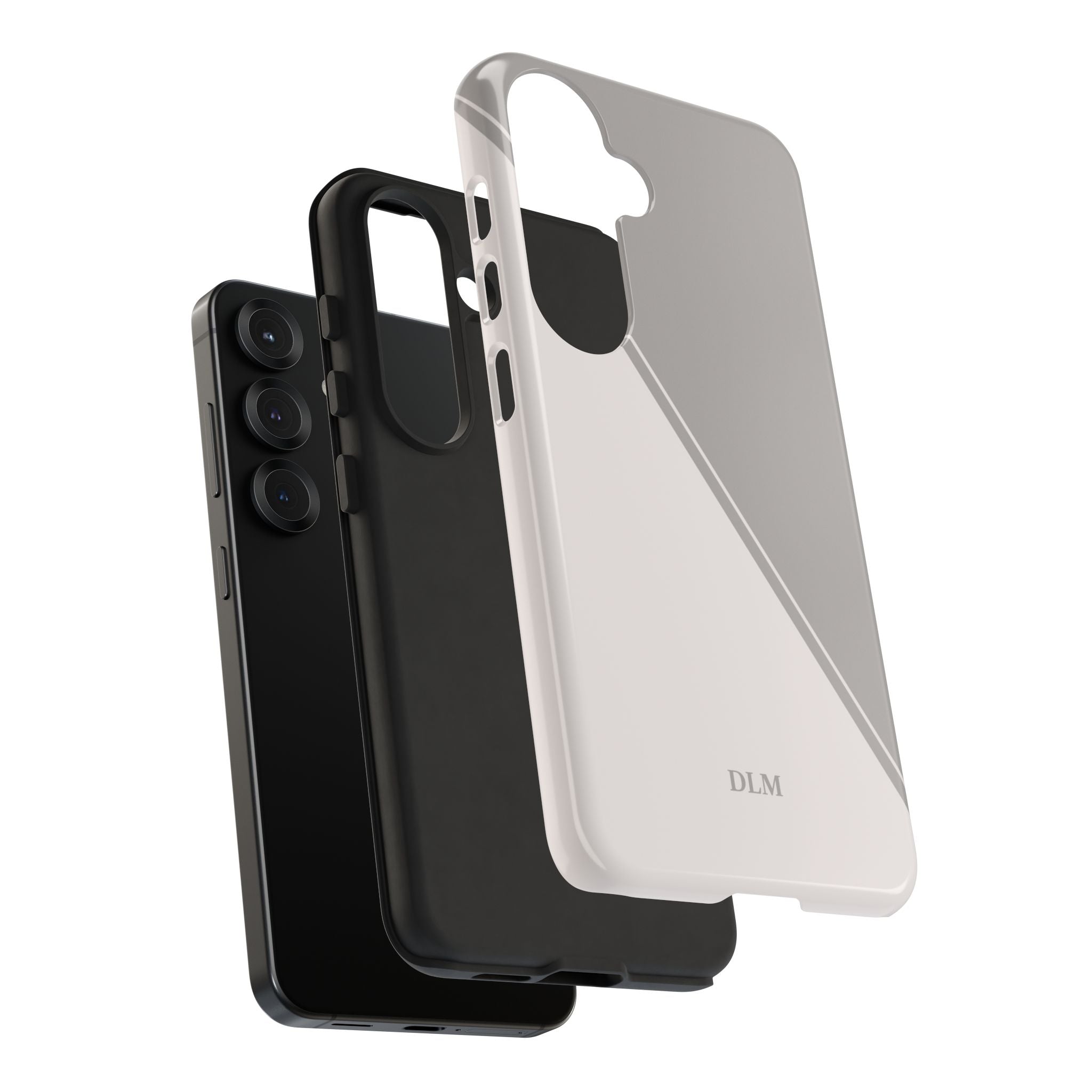 Grey Two Tone Case Custom Initials Case
