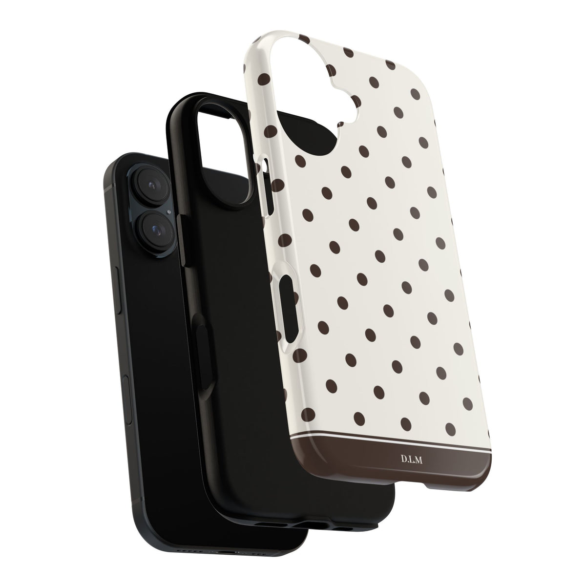 Creamy Mocha Personalised Polka Dot Case