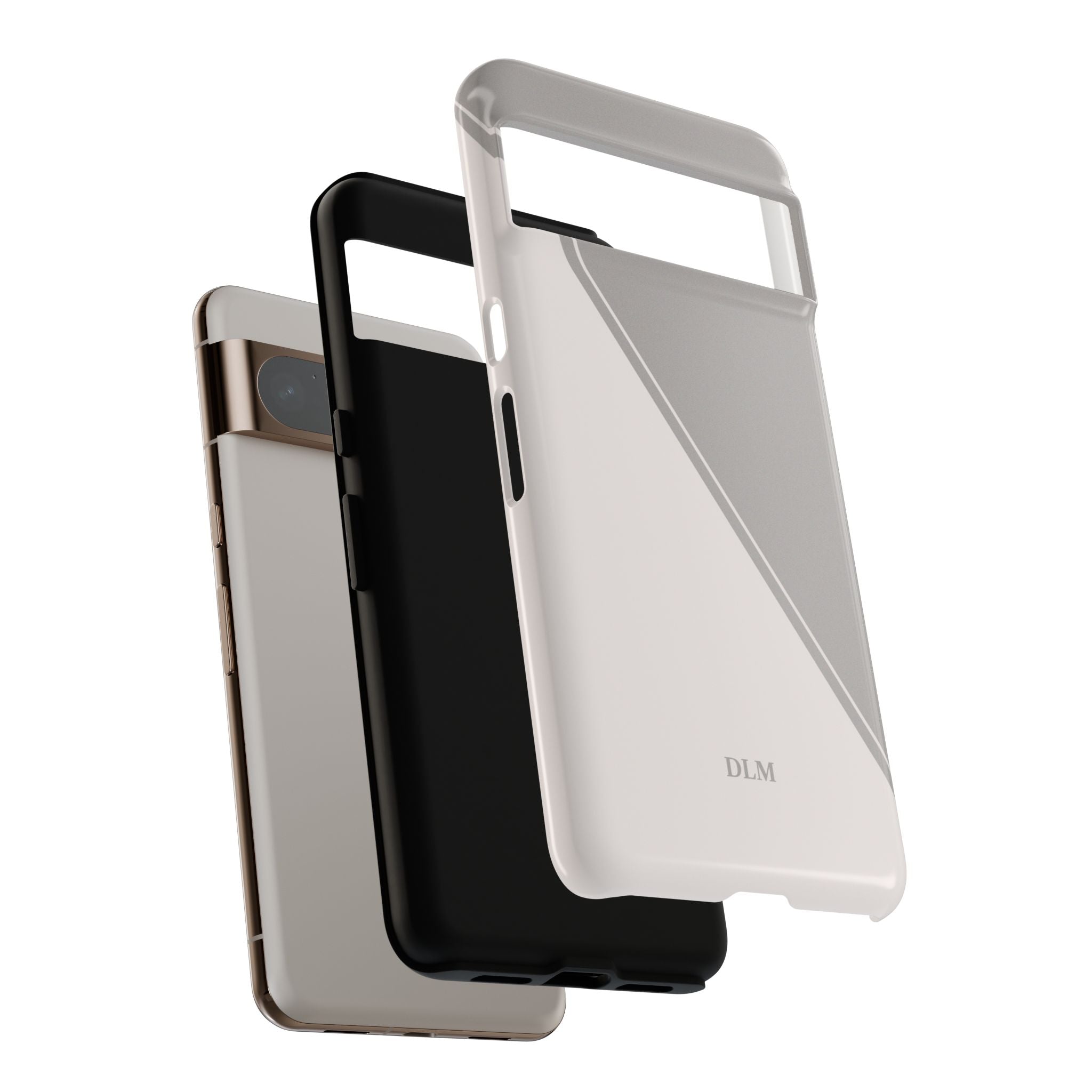 Grey Two Tone Case Custom Initials Case