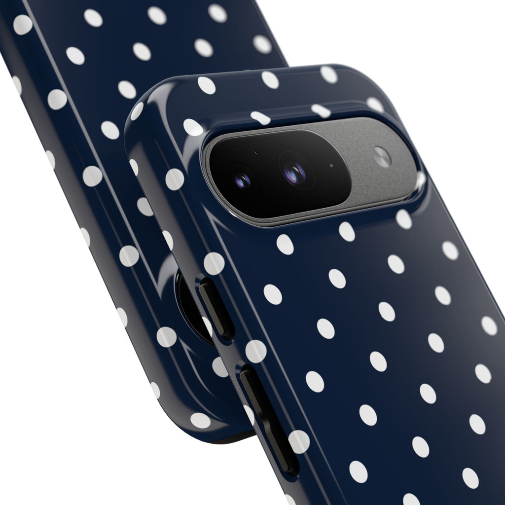 Navy Pearl Personalised Polka Dot Case