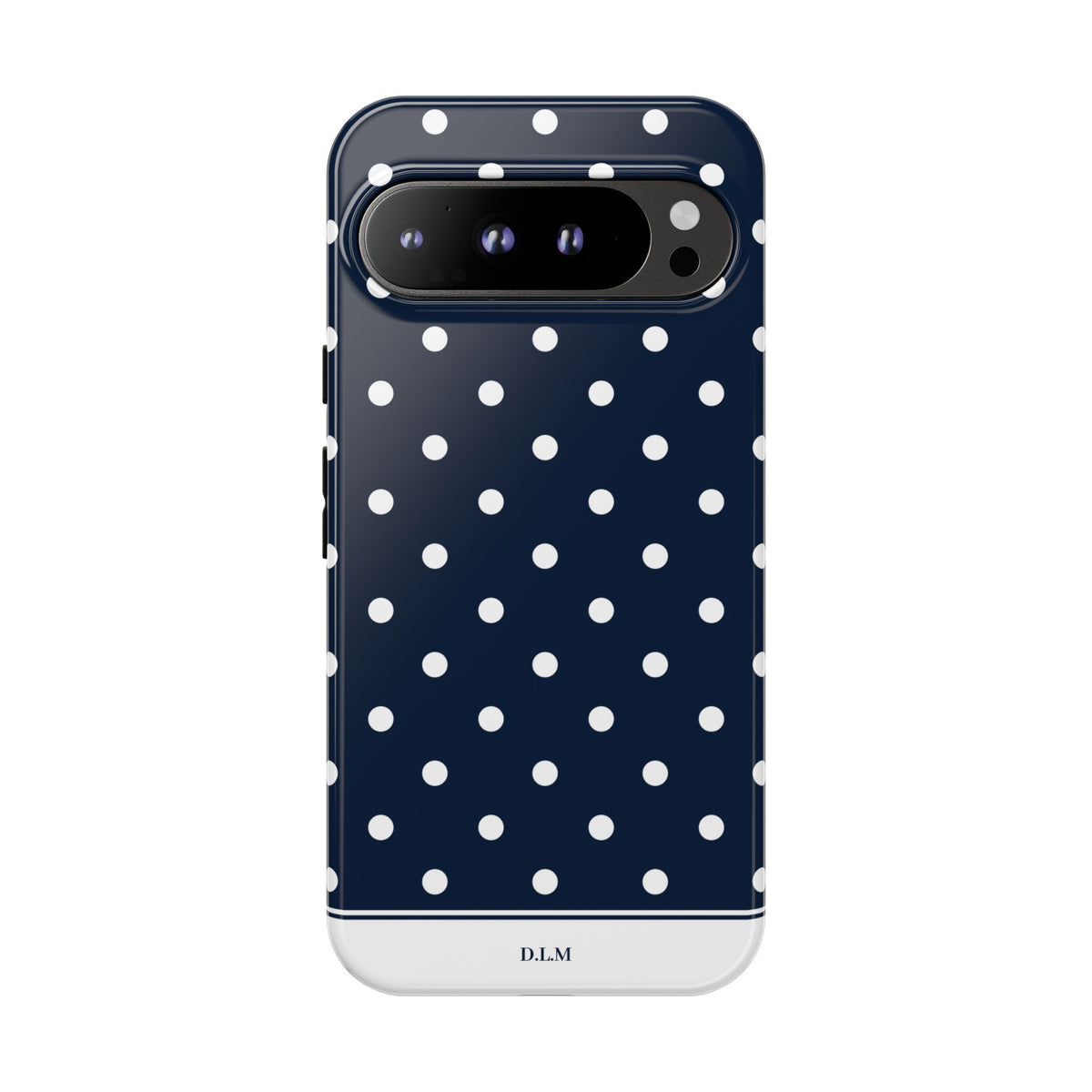 Navy Pearl Personalised Polka Dot Case